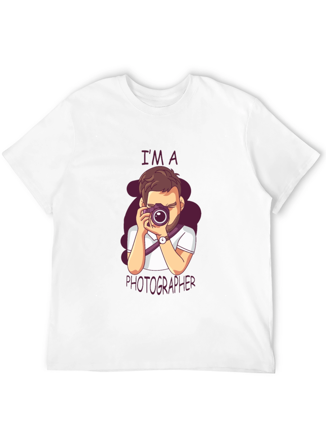 Photographer Cartoon Graphic Tee - Unisex Black T-Shirt