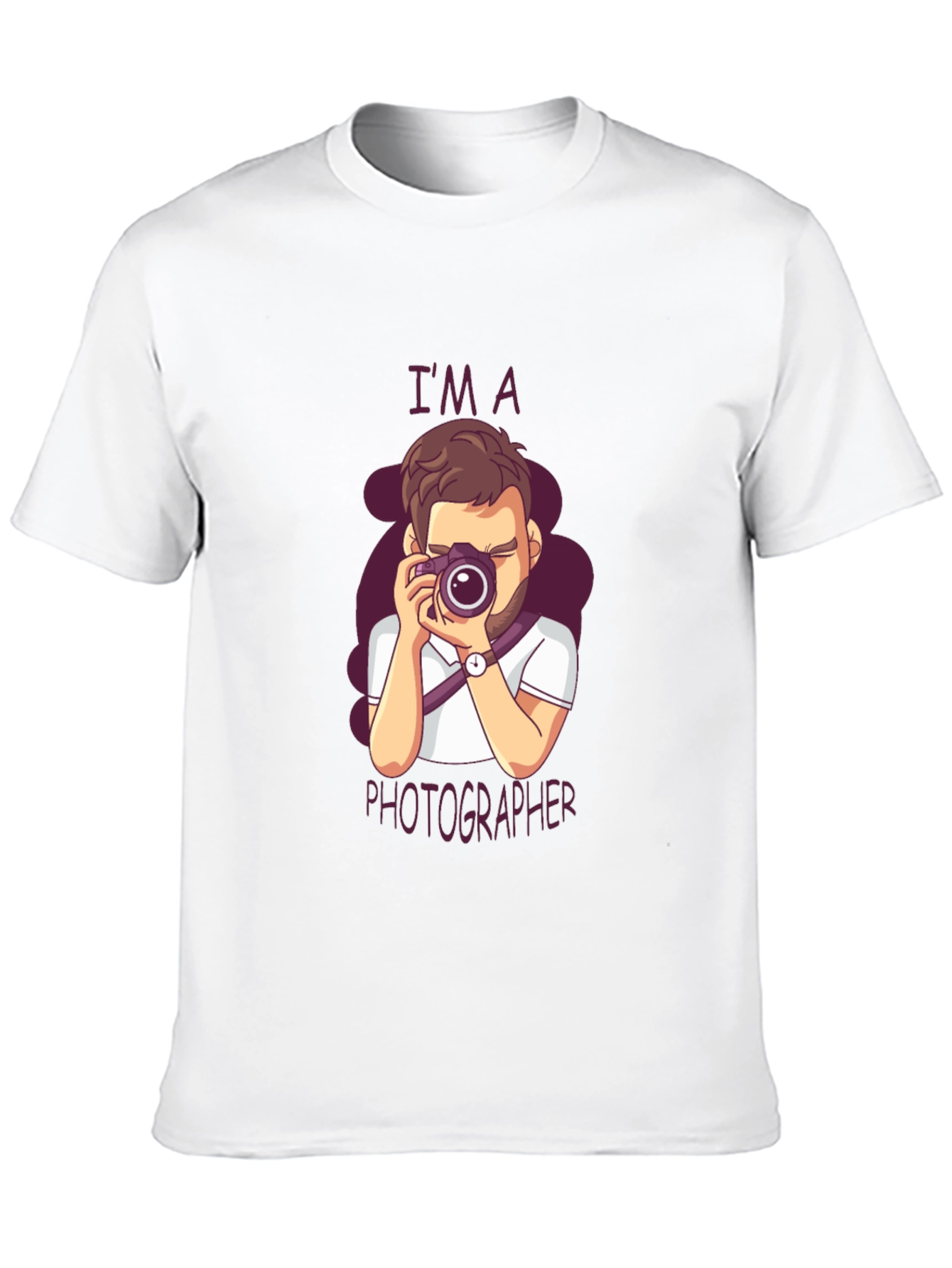 Photographer Cartoon Graphic Tee - Unisex Black T-Shirt