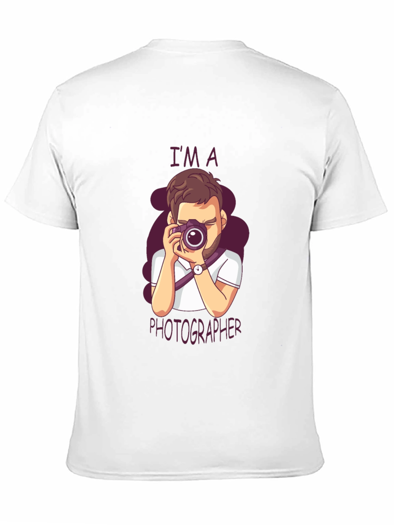 Photographer Cartoon Graphic Tee - Unisex Black T-Shirt