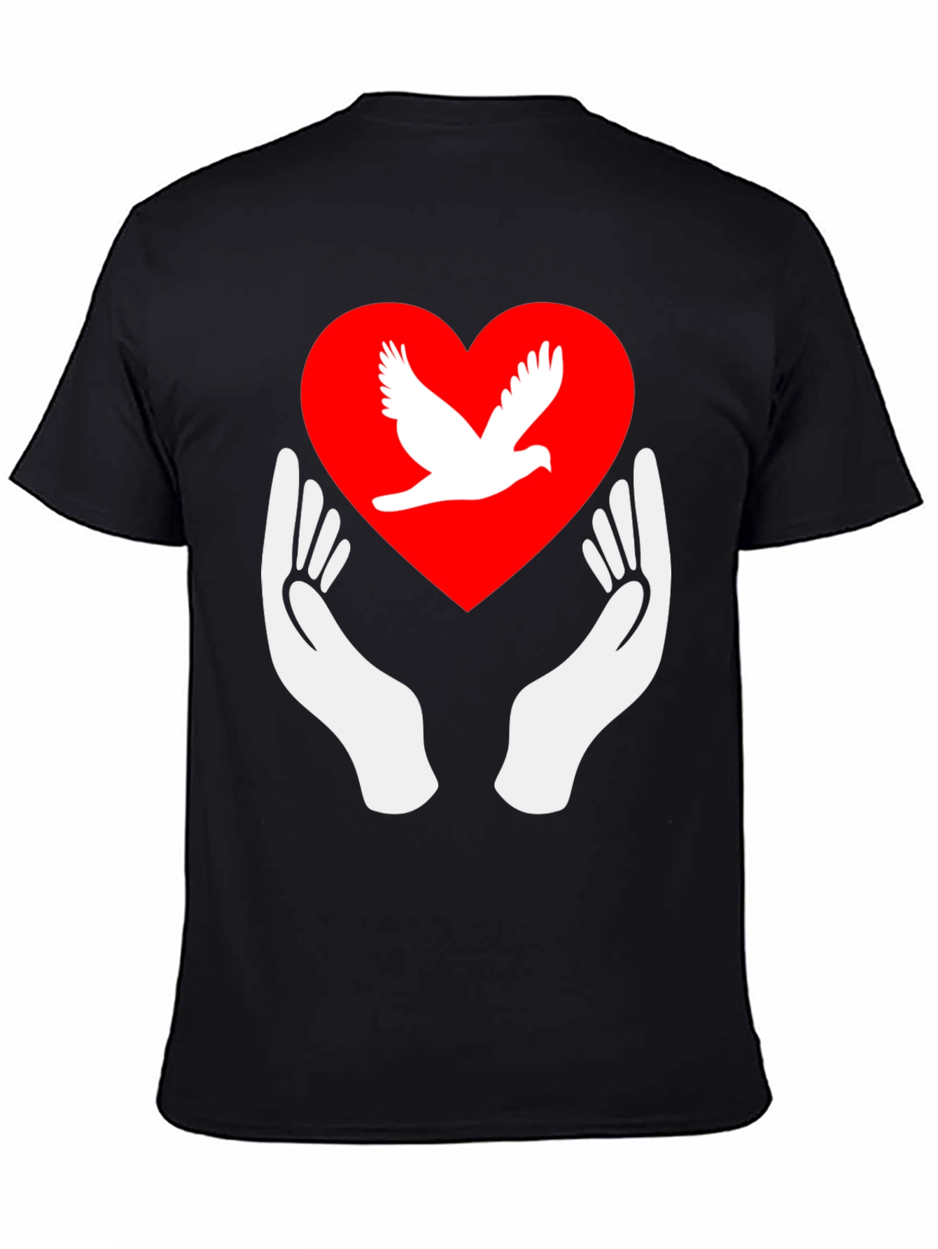 Dove Heart Graphic Tee - Peace Symbol Shirt