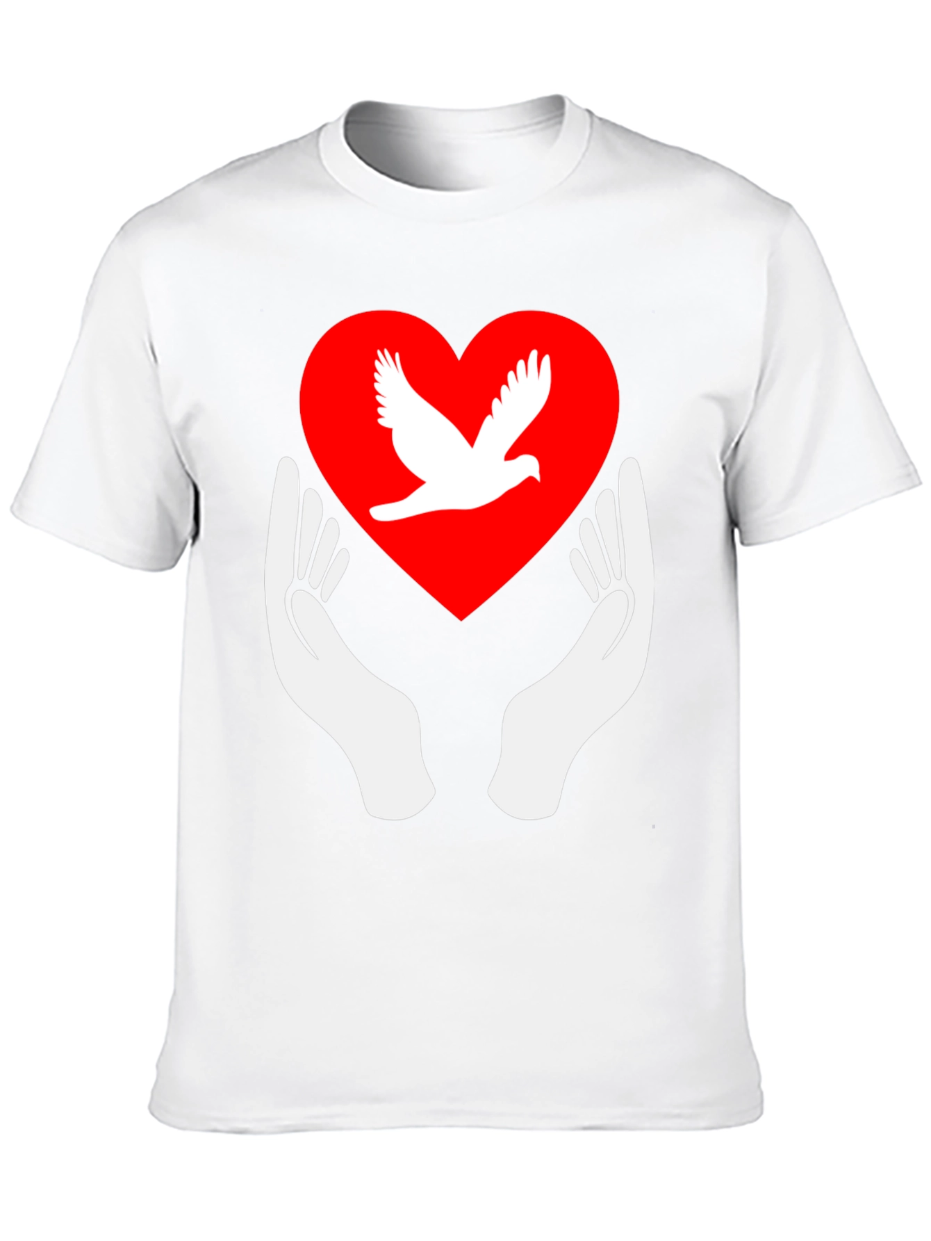 Dove Heart Graphic Tee - Peace Symbol Shirt