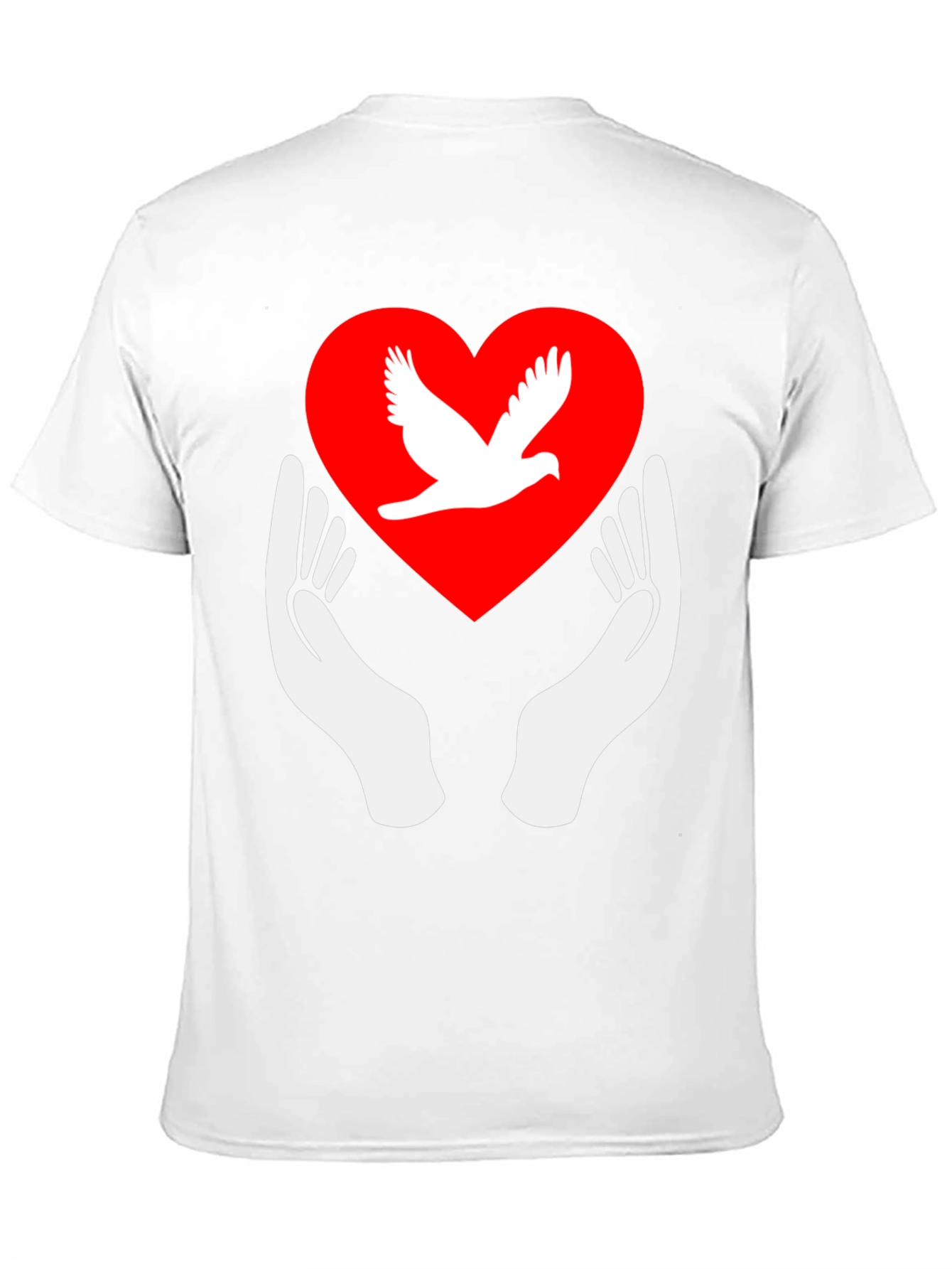 Dove Heart Graphic Tee - Peace Symbol Shirt