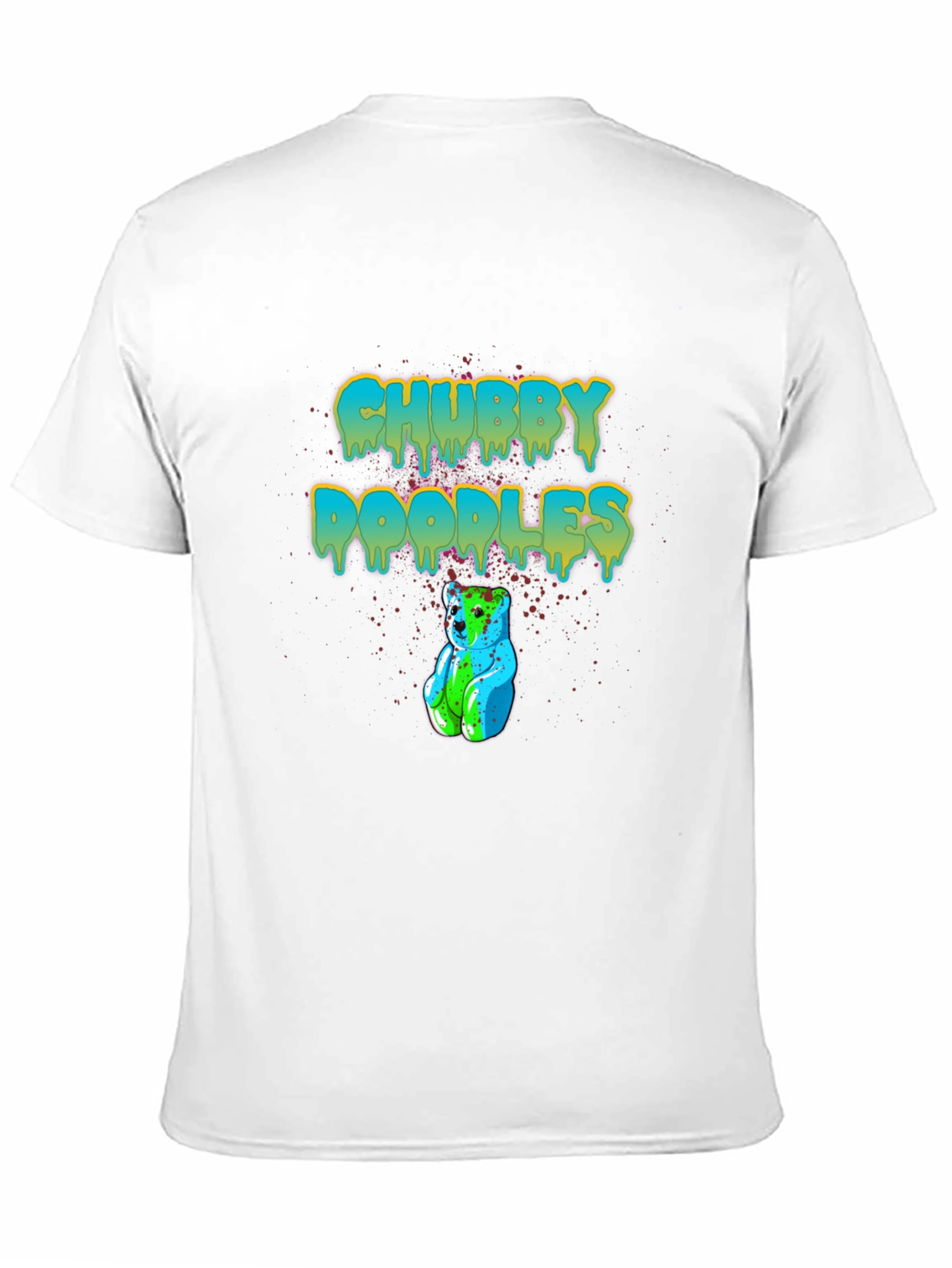 Chubby Doodles Black T-Shirt Bear Graphic