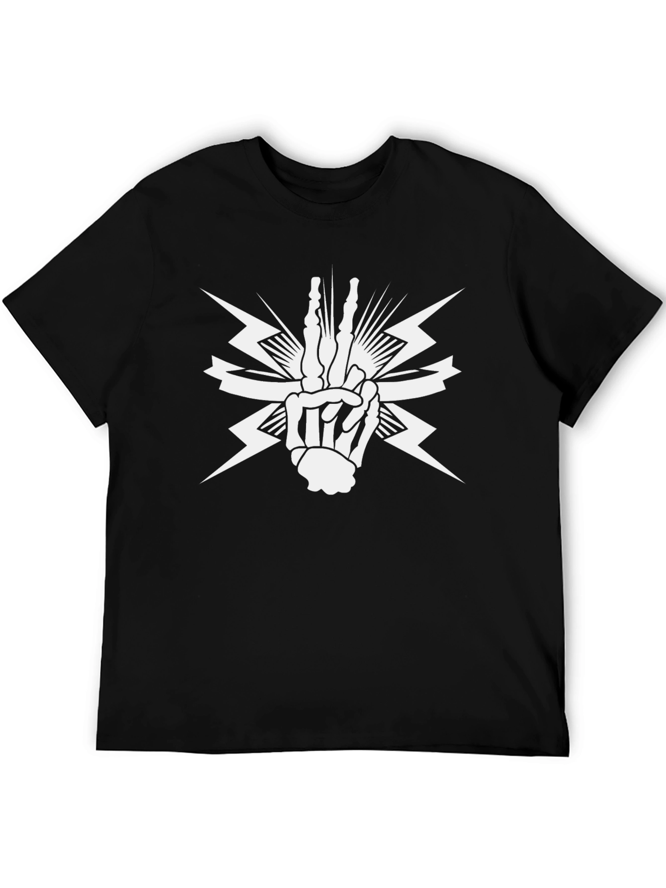 Skeleton Hand Graphic Tee - Black