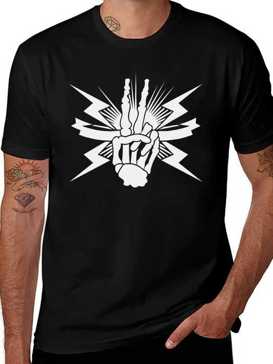 Skeleton Hand Graphic Tee - Black