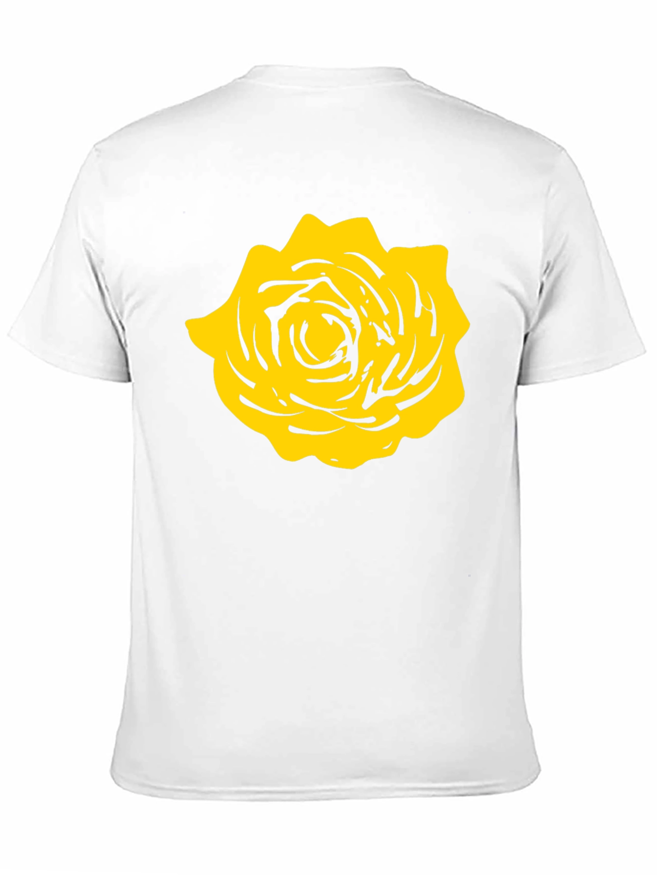 Black T-Shirt with Yellow Rose Graphic