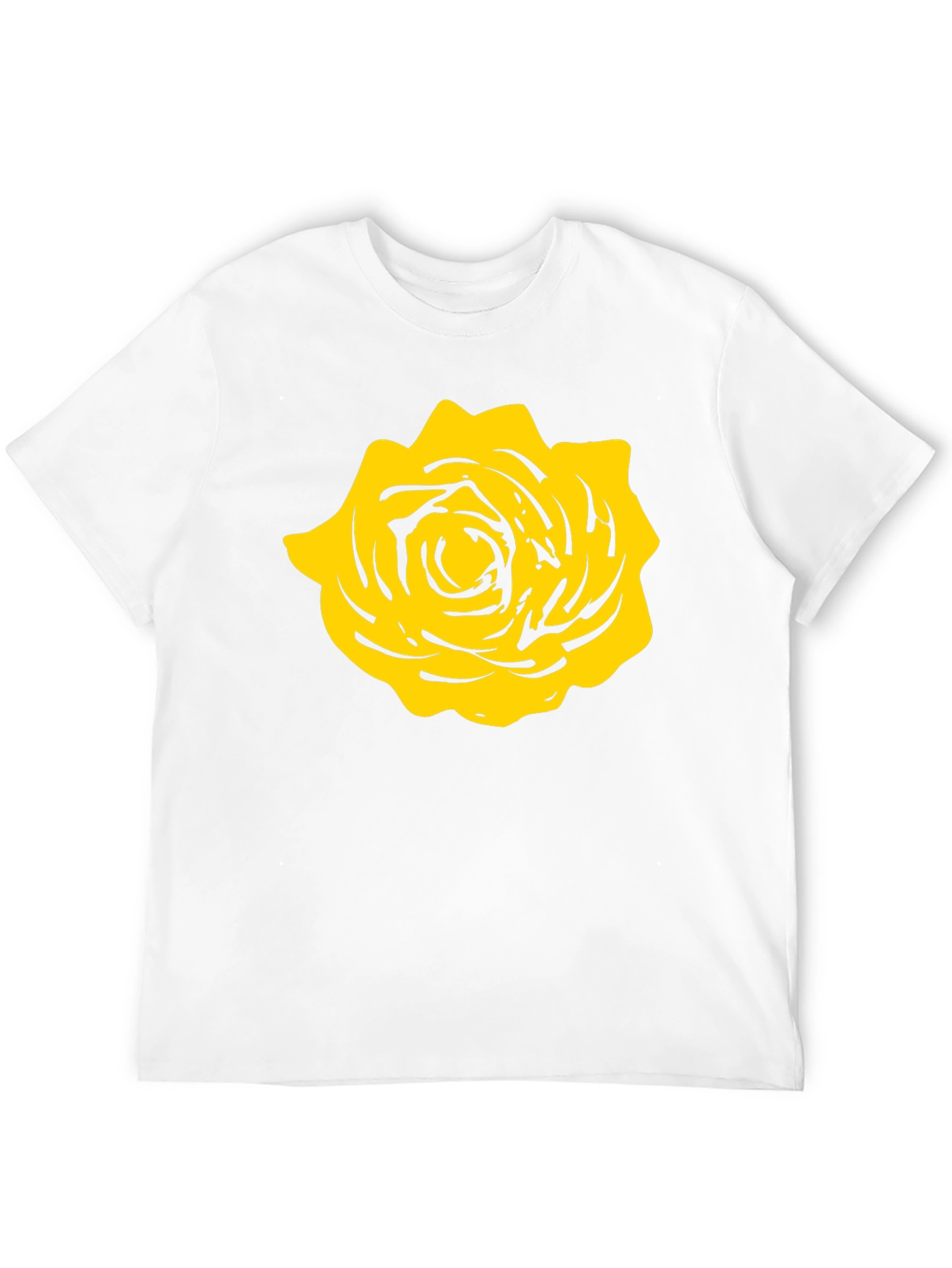 Black T-Shirt with Yellow Rose Graphic