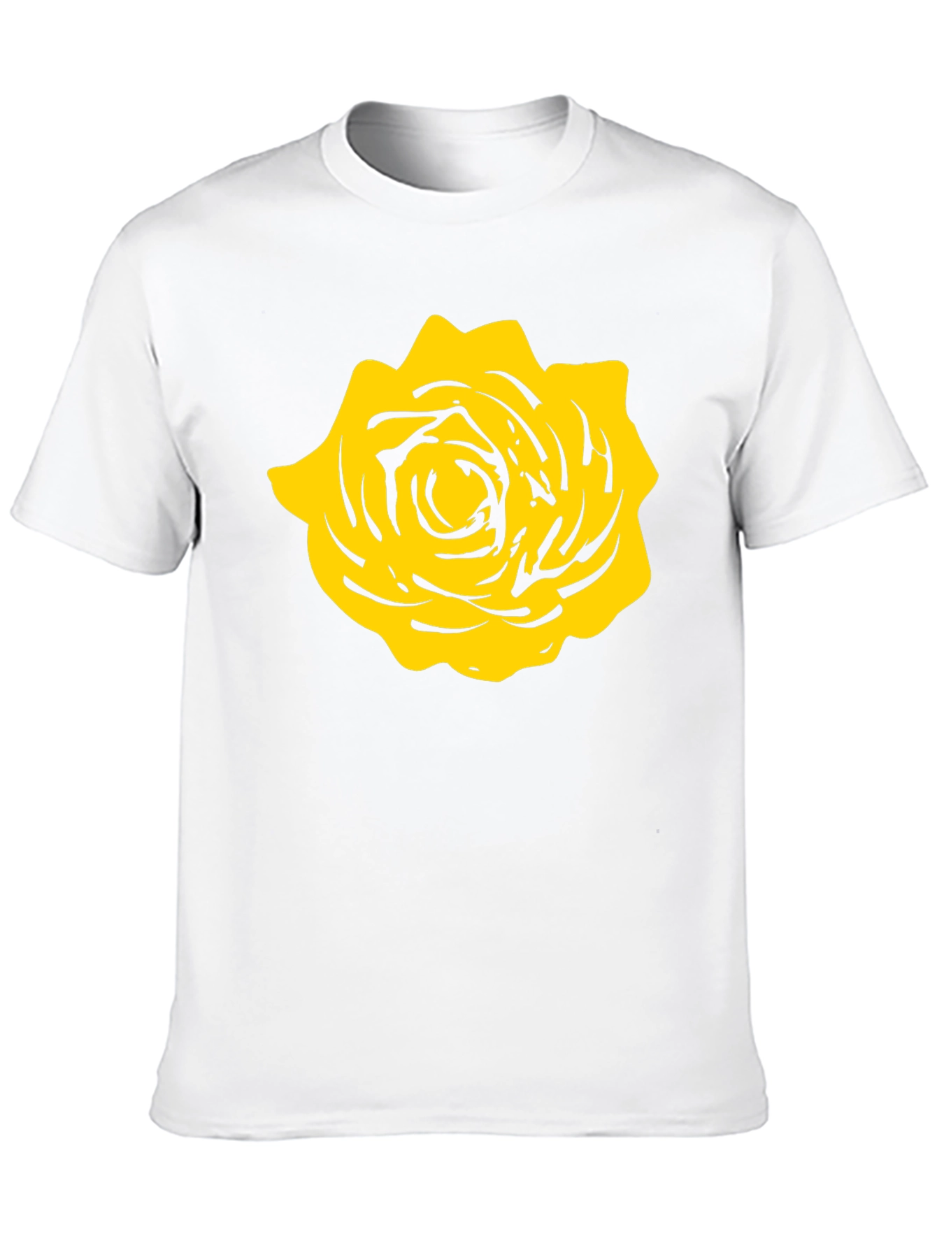 Black T-Shirt with Yellow Rose Graphic