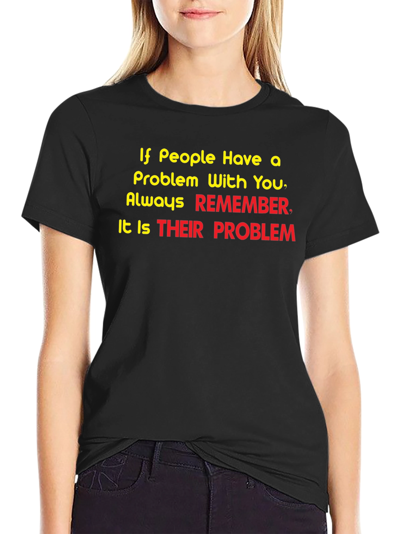 Funny Problem Graphic Tee - Black T-Shirt