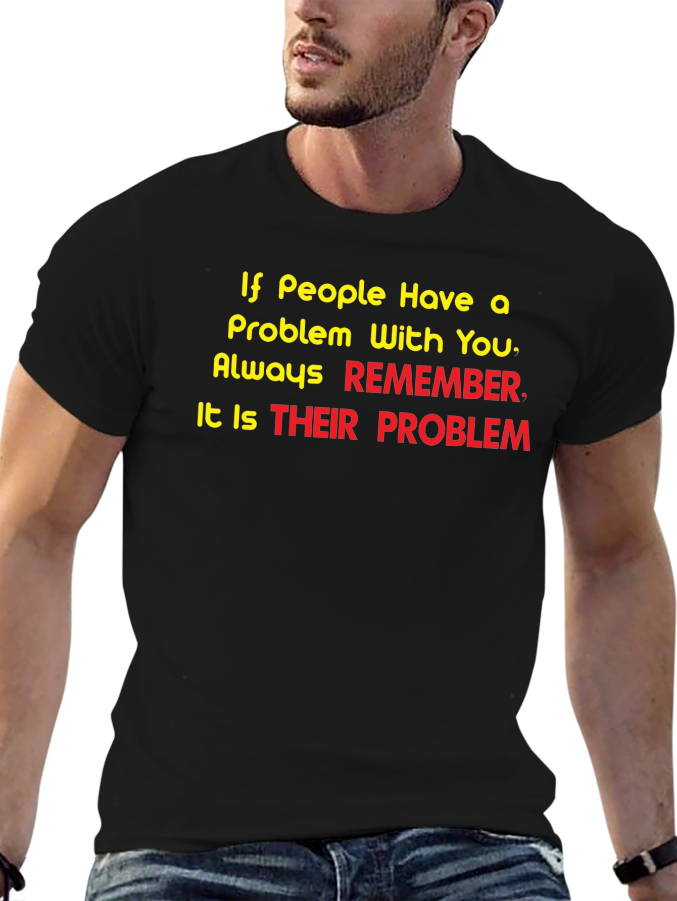 Funny Problem Graphic Tee - Black T-Shirt