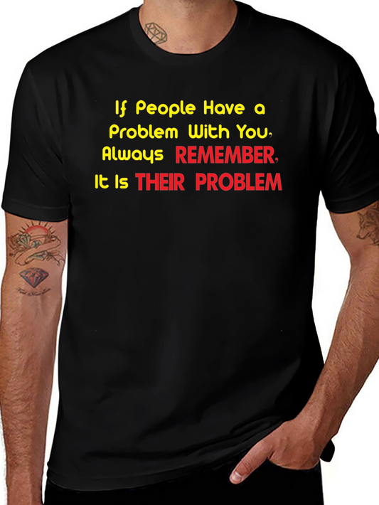 Funny Problem Graphic Tee - Black T-Shirt