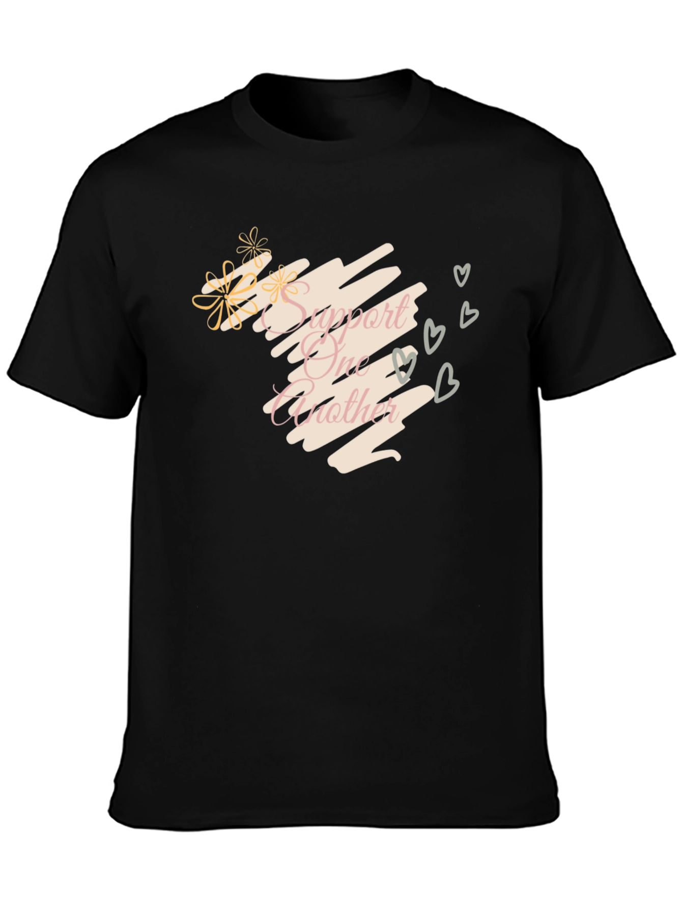 Support One Another Black Graphic Tee
