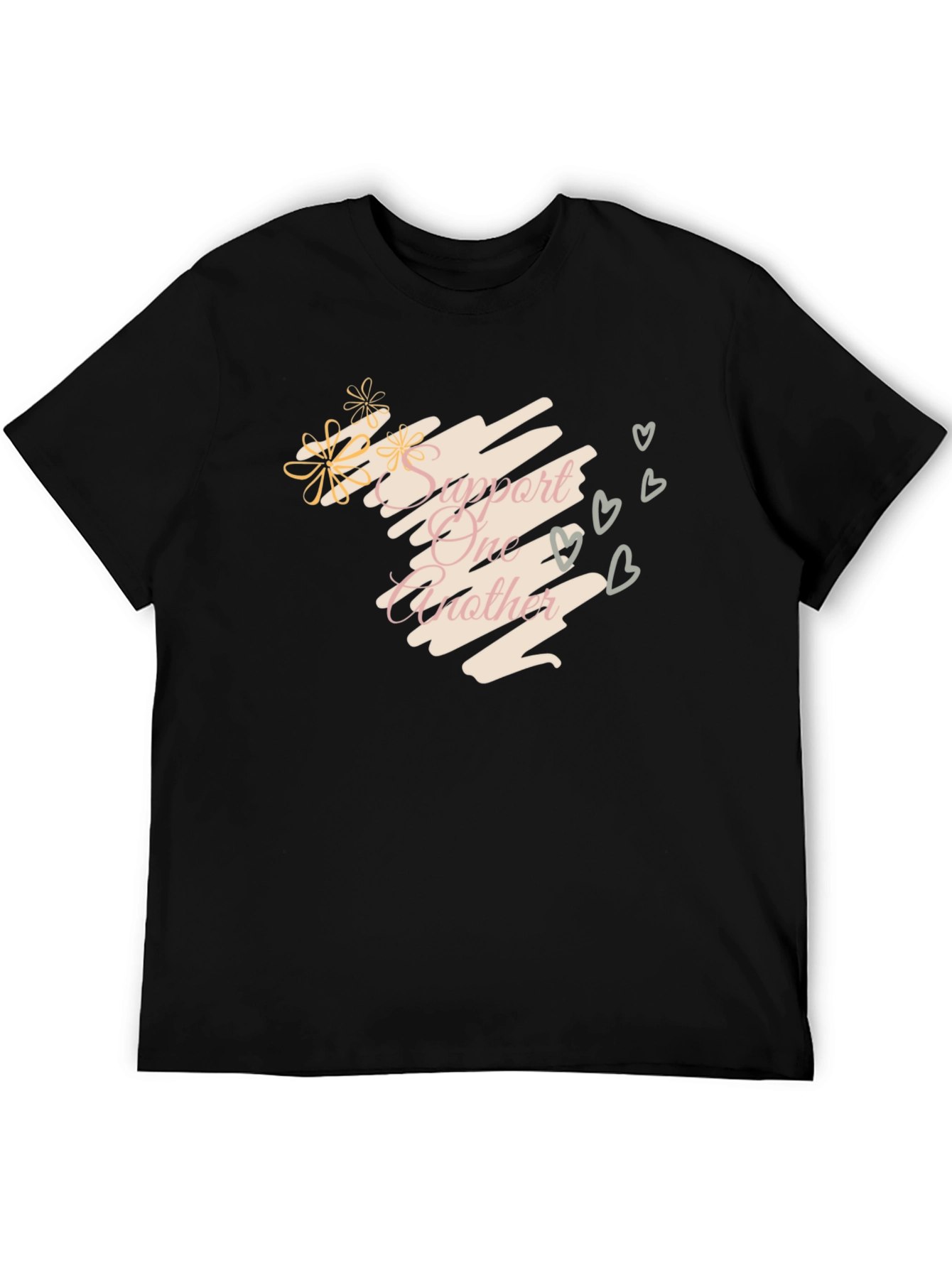 Support One Another Black Graphic Tee
