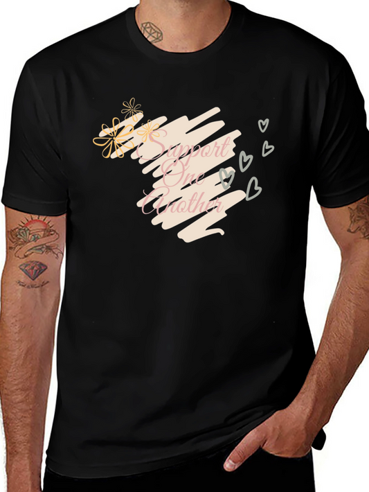 Support One Another Black Graphic Tee