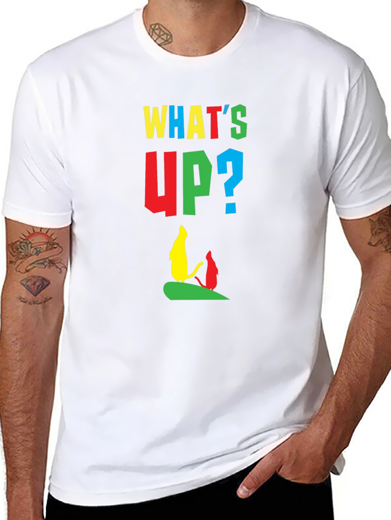 Whimsical Cartoon Graphic Tee - Whats Up?