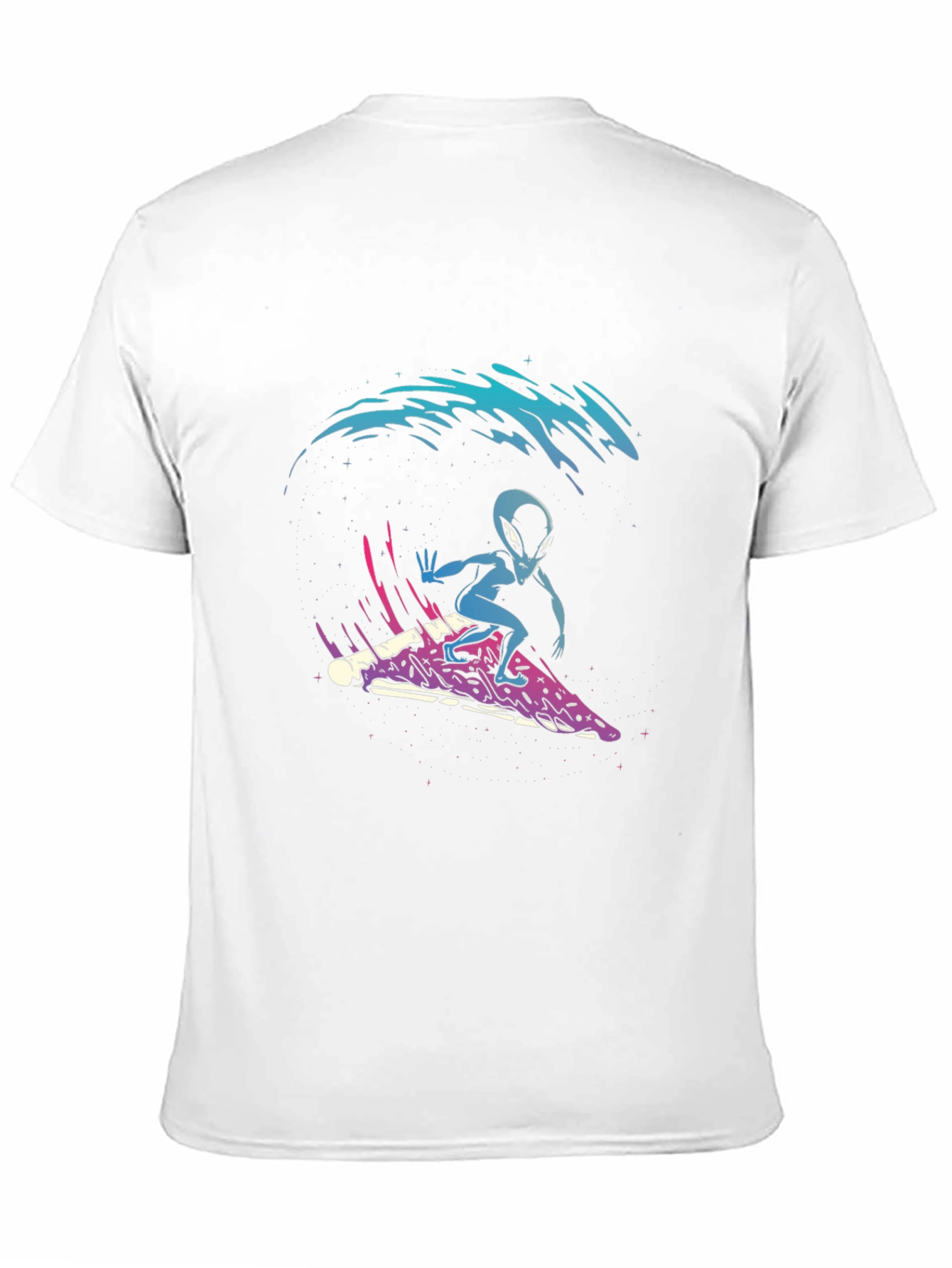 Alien Pizza Surfer Graphic Tee