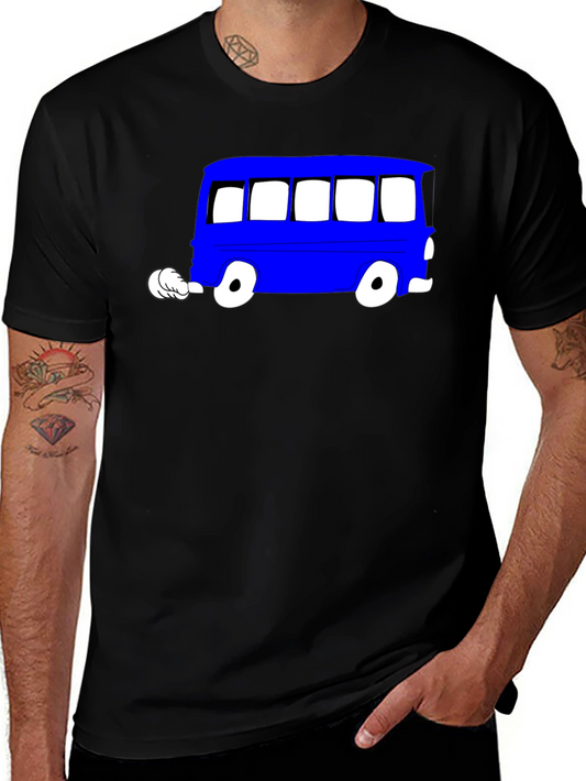 Cartoon Bus Graphic Tee - Cool Unisex T-Shirt