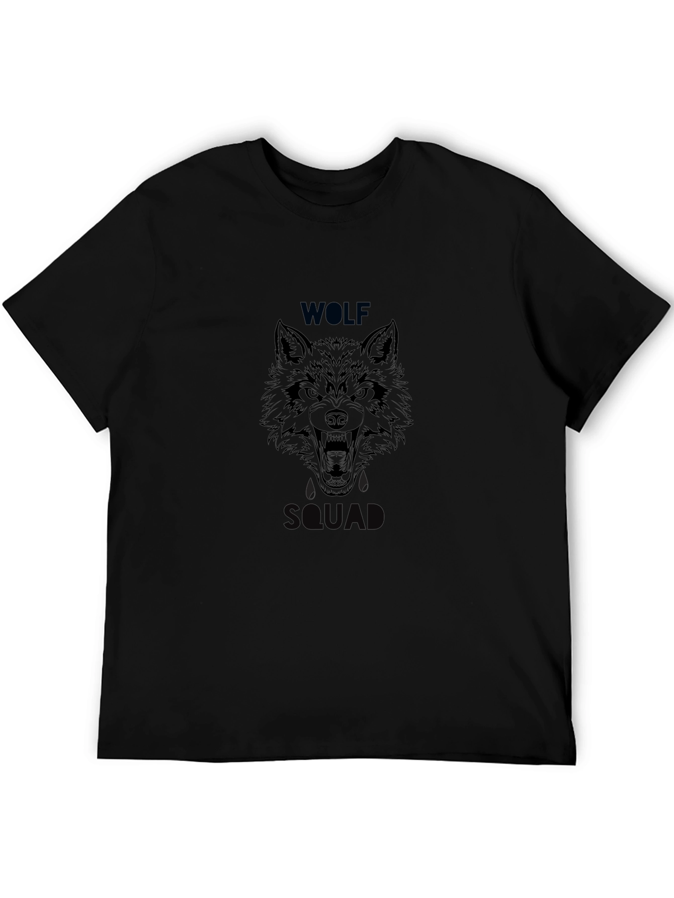 Wolf Squad Graphic Print Black T-Shirt