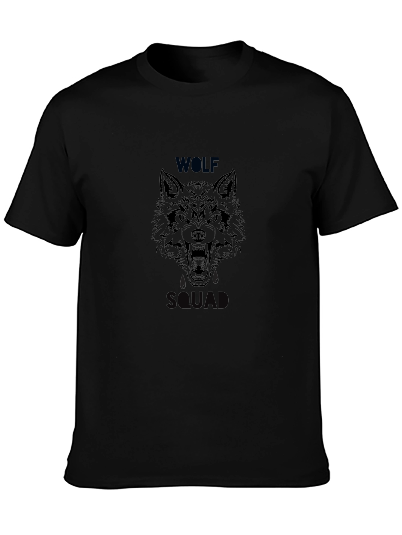 Wolf Squad Graphic Print Black T-Shirt