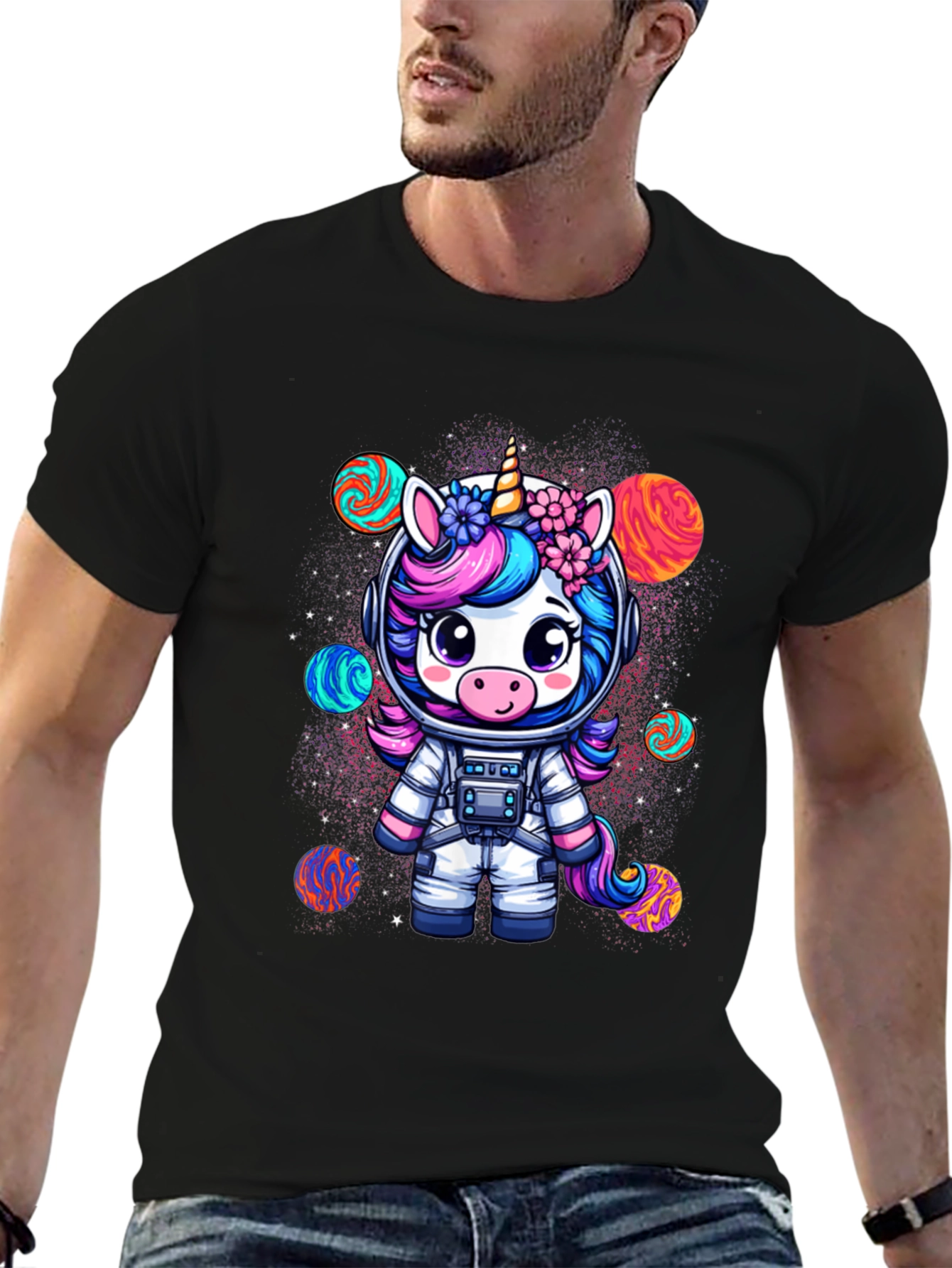 Unicorn Astronaut Graphic T-Shirt
