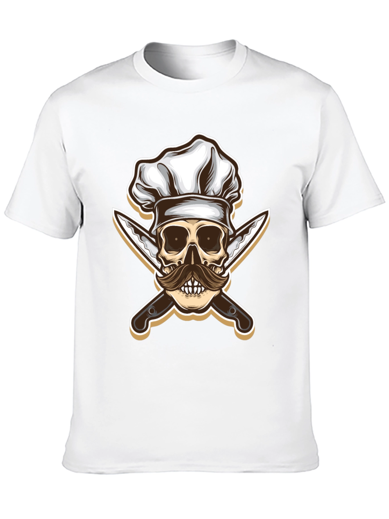 Chef Skull & Knives Graphic T-Shirt - Black