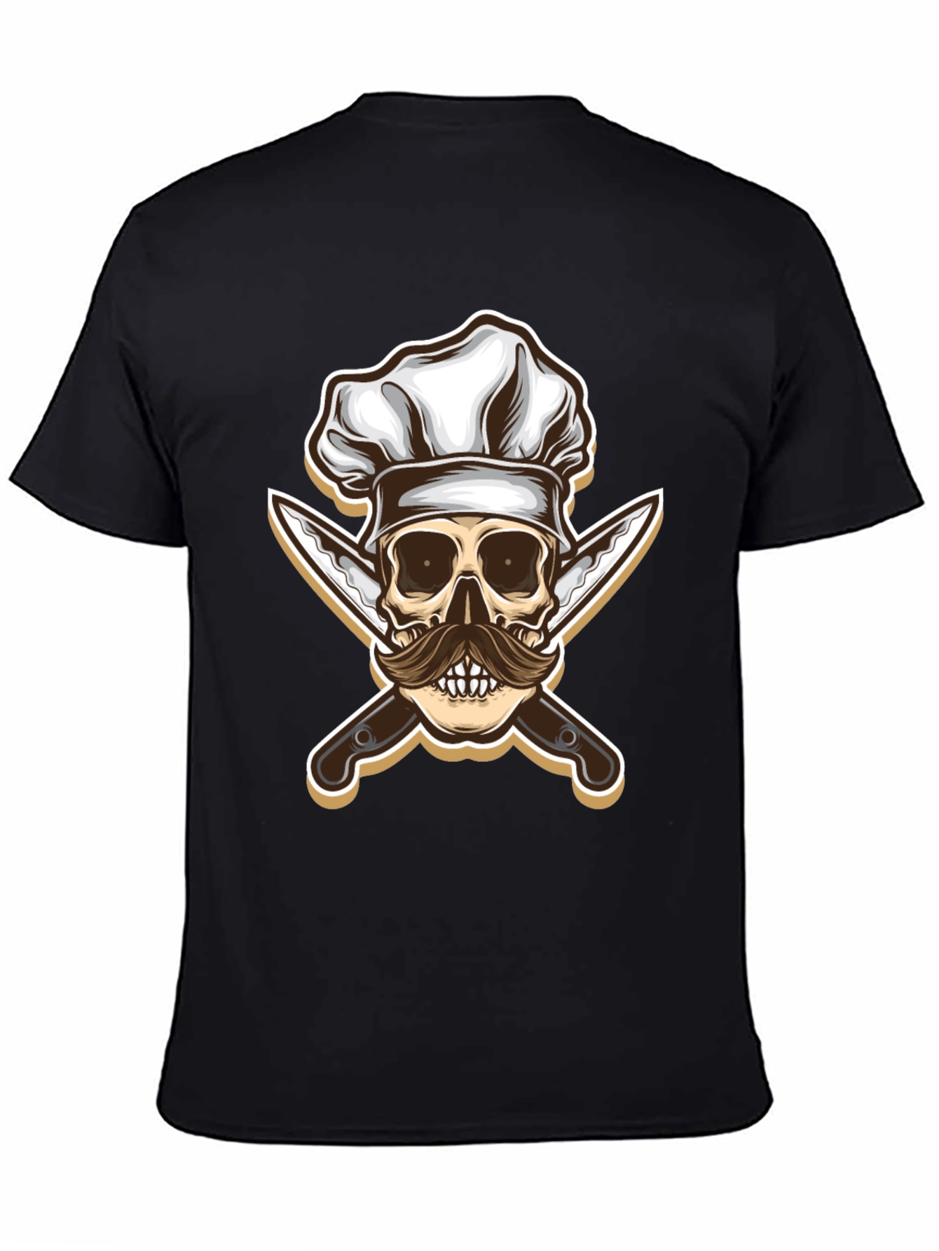 Chef Skull & Knives Graphic T-Shirt - Black
