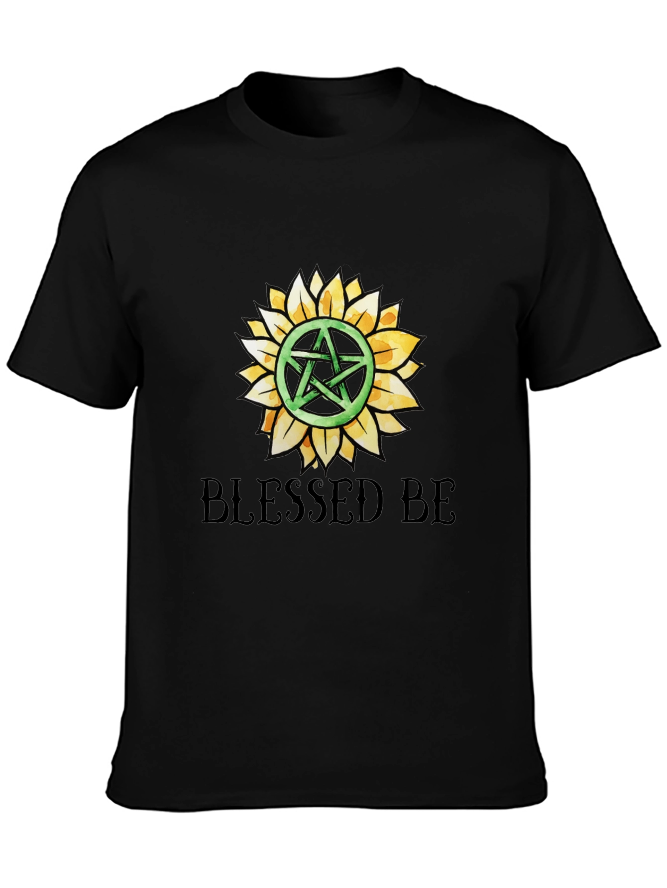 Blessed Be Pentacle Sunflower Graphic Tee