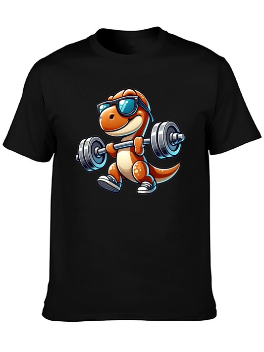 Dino Gym Bro Black T-Shirt