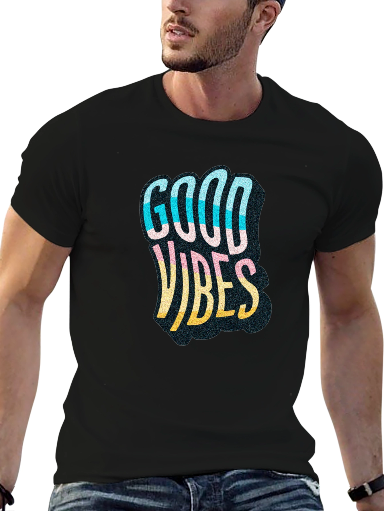 Good Vibes Graphic Tee - Mens Black T-Shirt