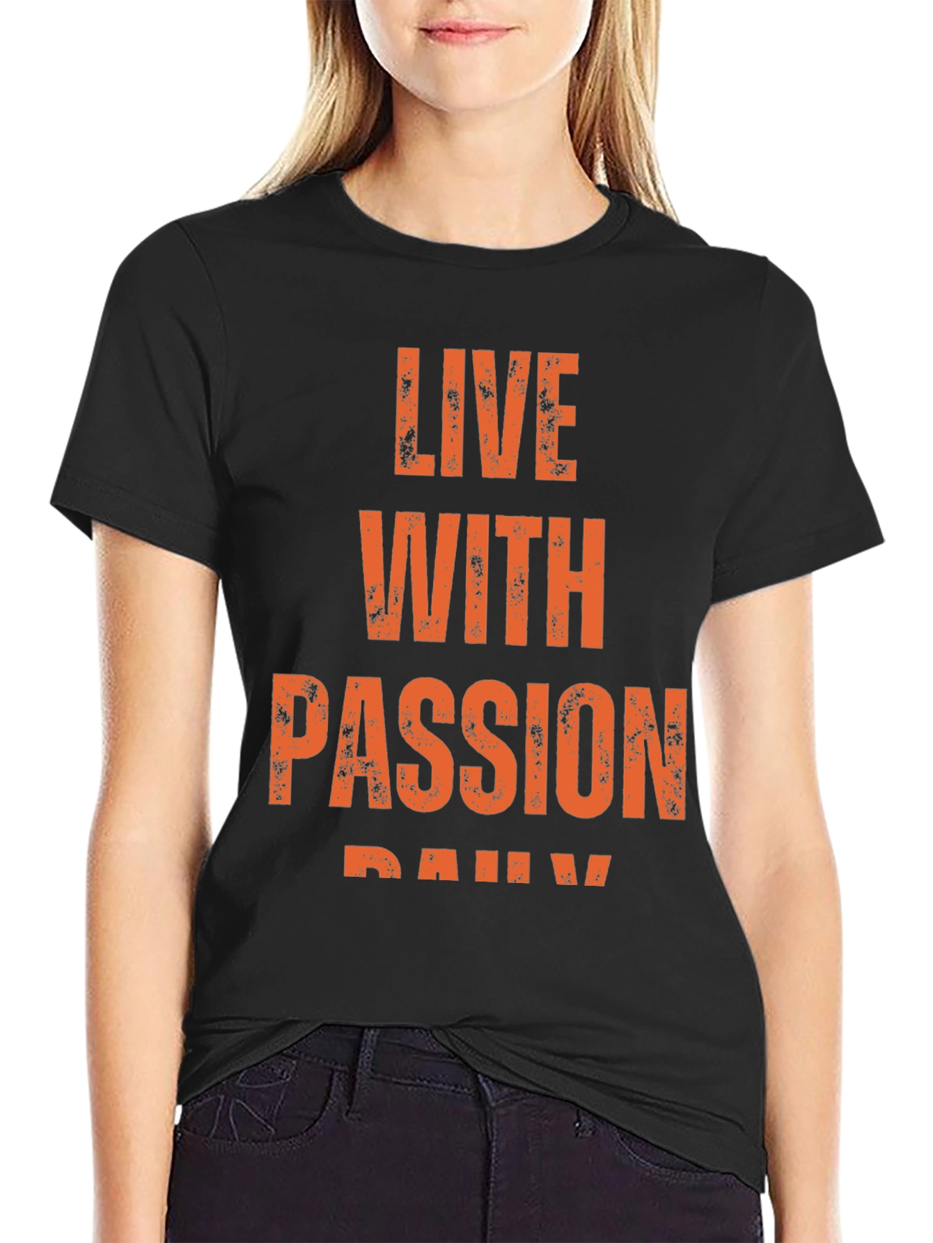 Live With Passion Daily Black T-Shirt
