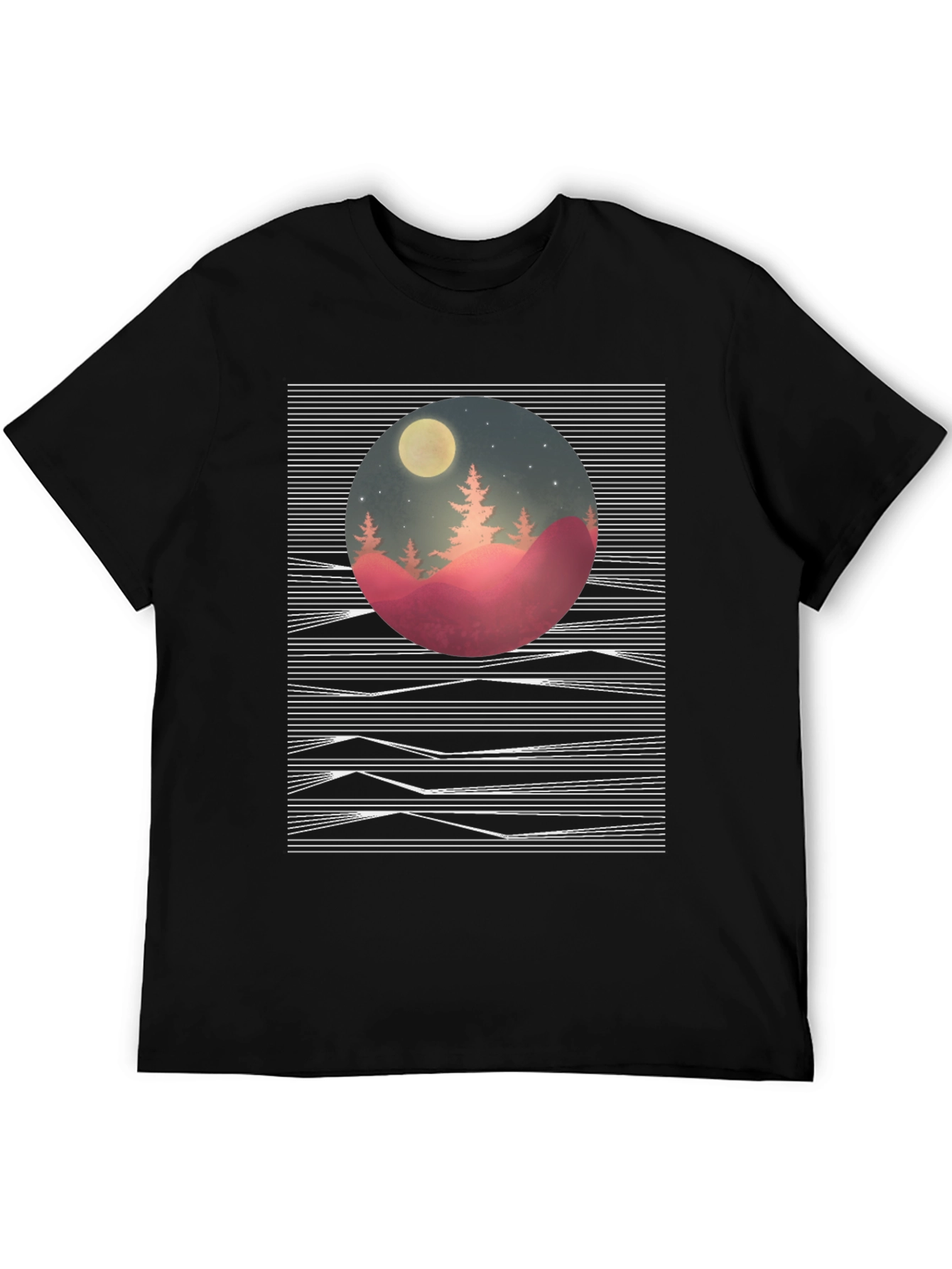 Abstract Moonlit Mountain Tee