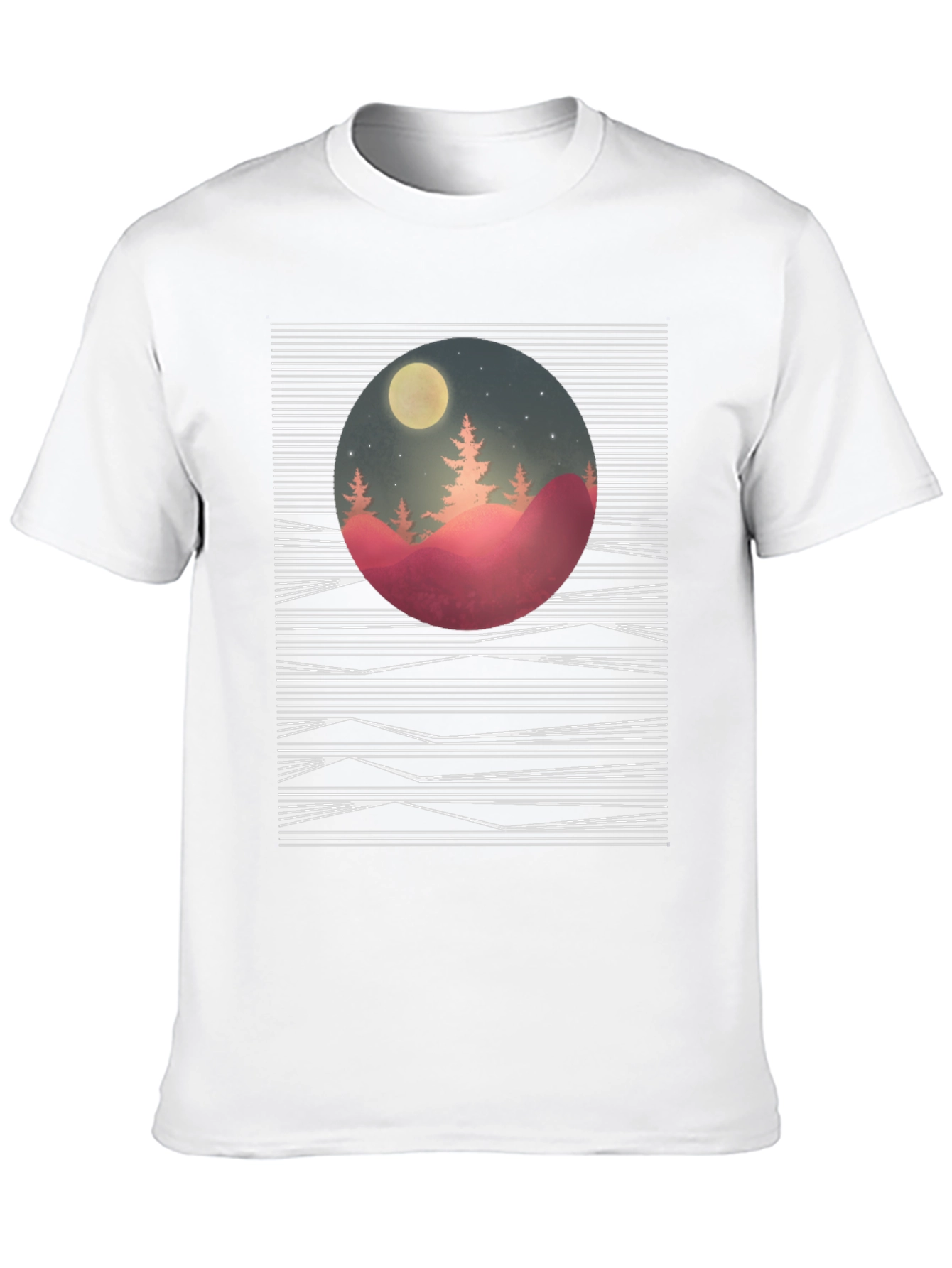 Abstract Moonlit Mountain Tee