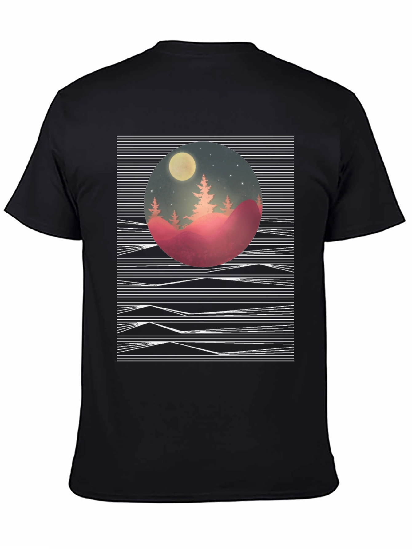 Abstract Moonlit Mountain Tee