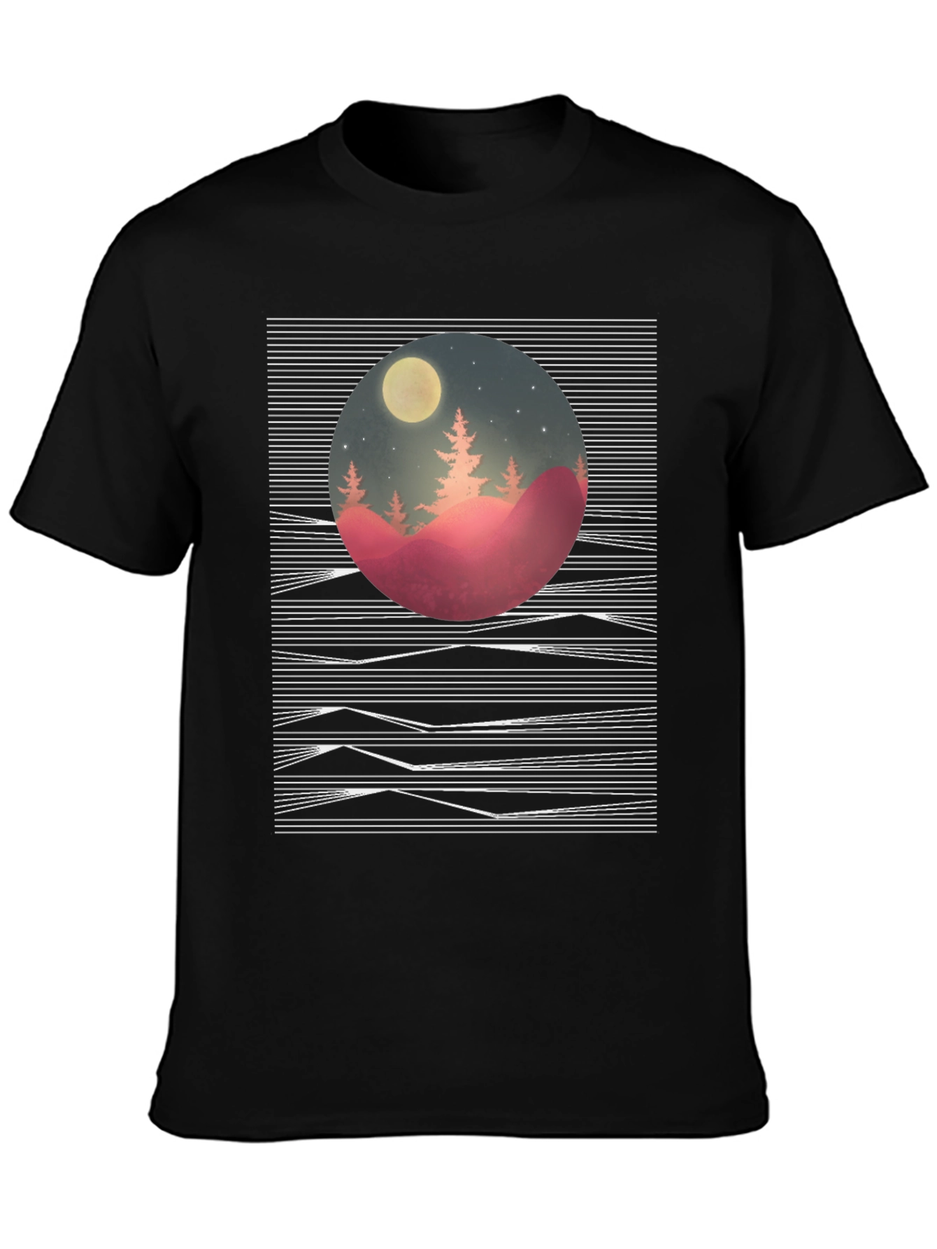 Abstract Moonlit Mountain Tee
