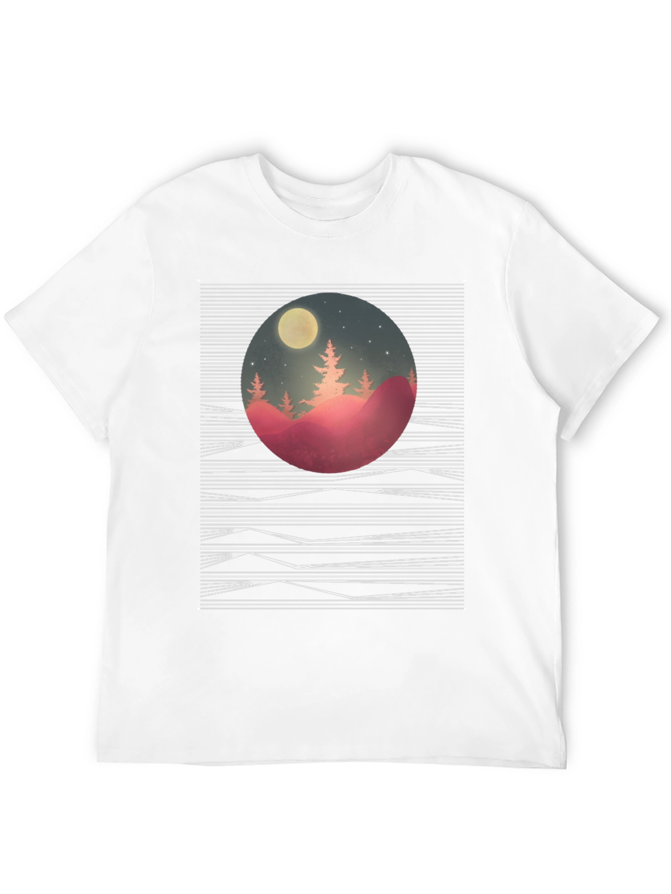 Abstract Moonlit Mountain Tee