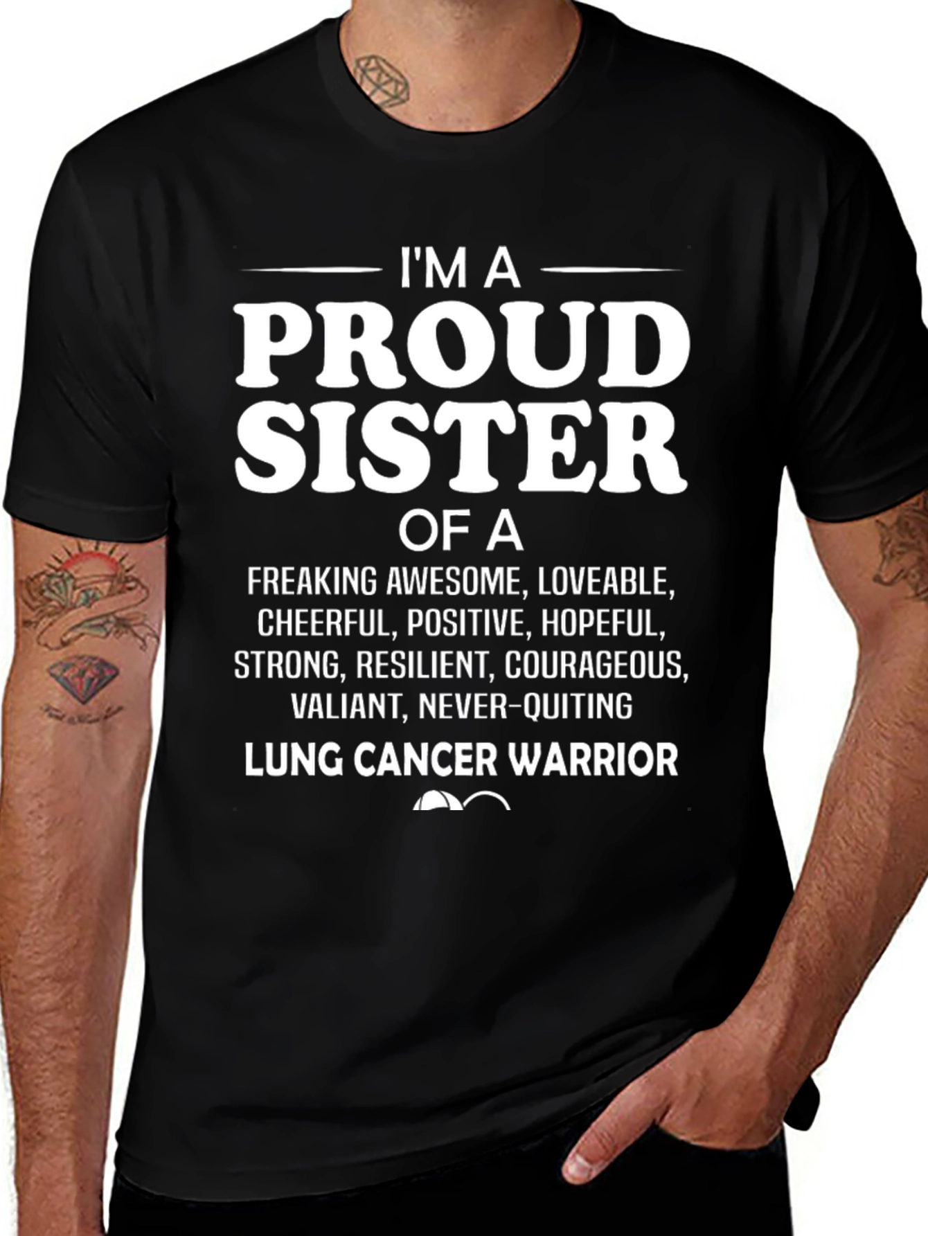 Proud Sister Lung Cancer Warrior T-Shirt