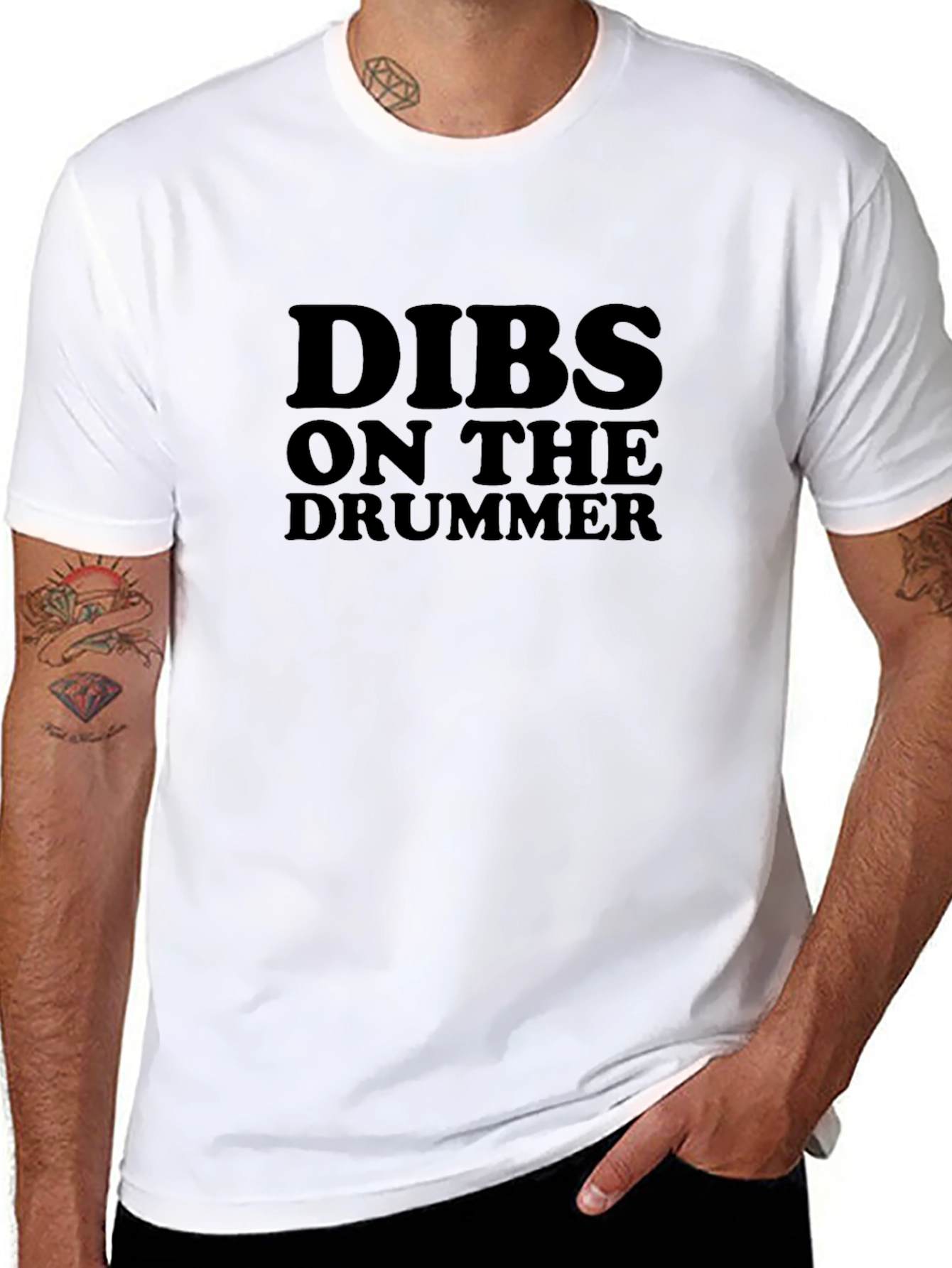 Dibs on the Drummer Black Graphic T-Shirt