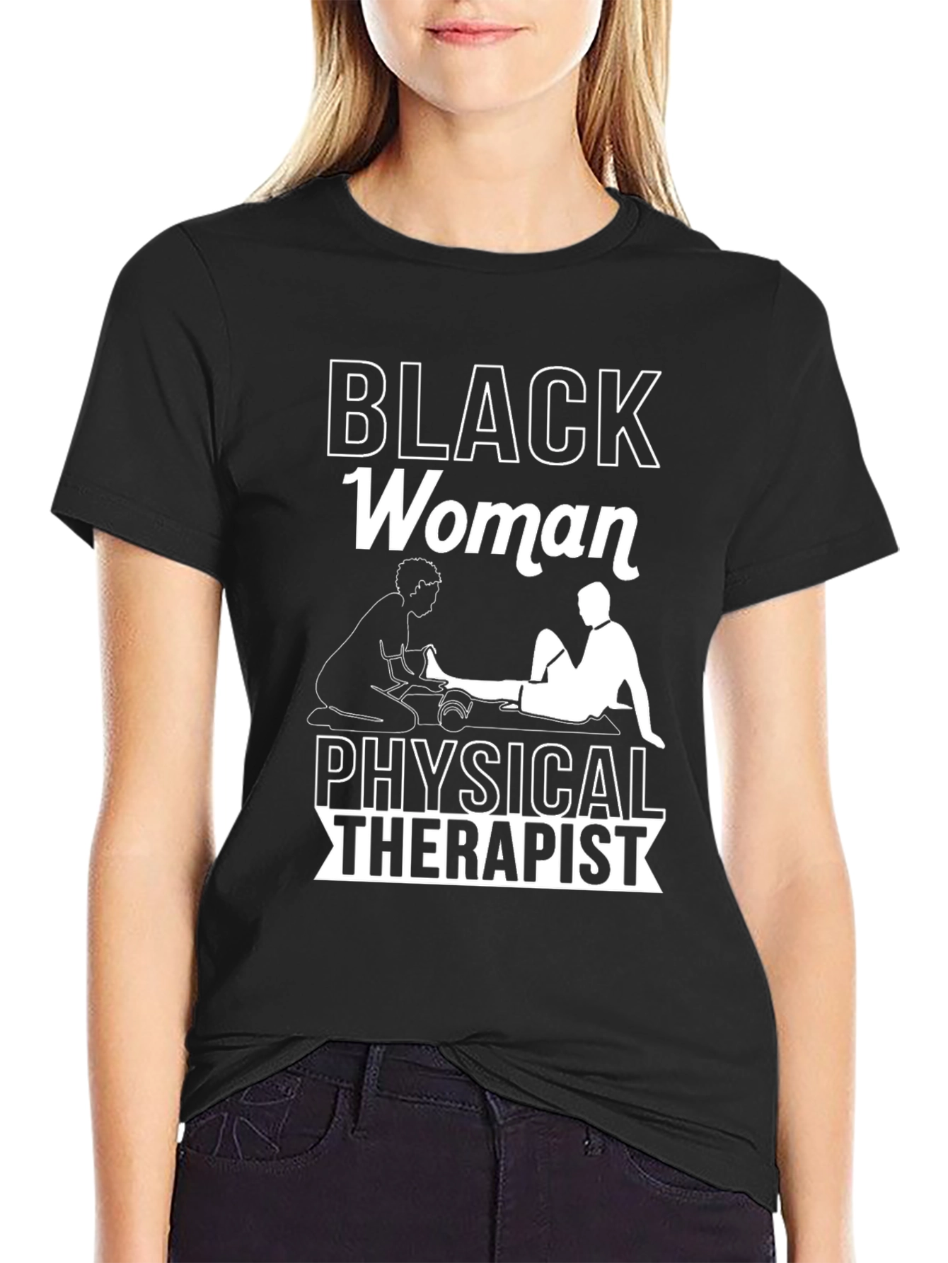 Black Woman Physical Therapist Graphic T-Shirt