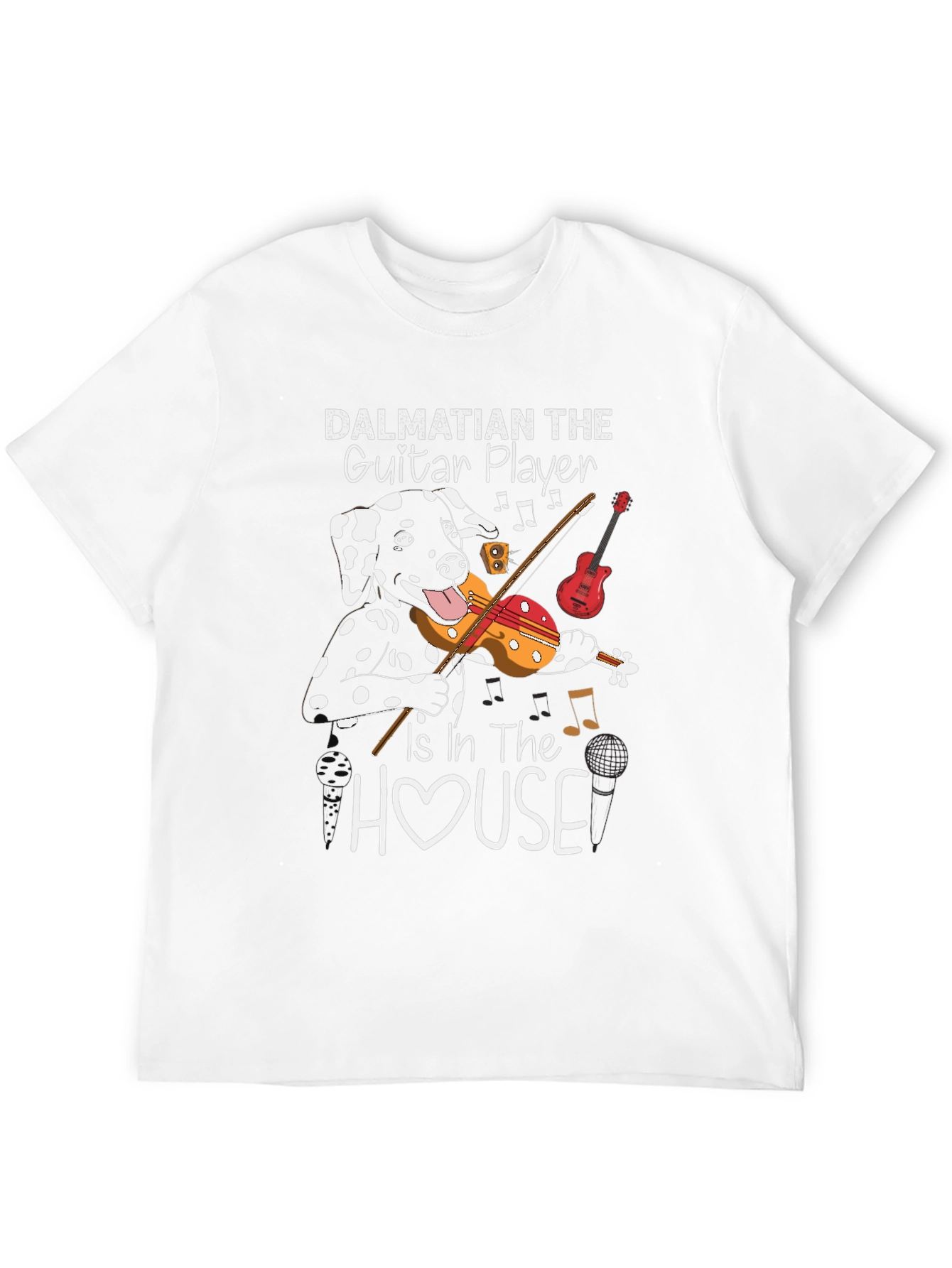 Dalmatian Guitar Player T-Shirt - Music Lover Dog Tee