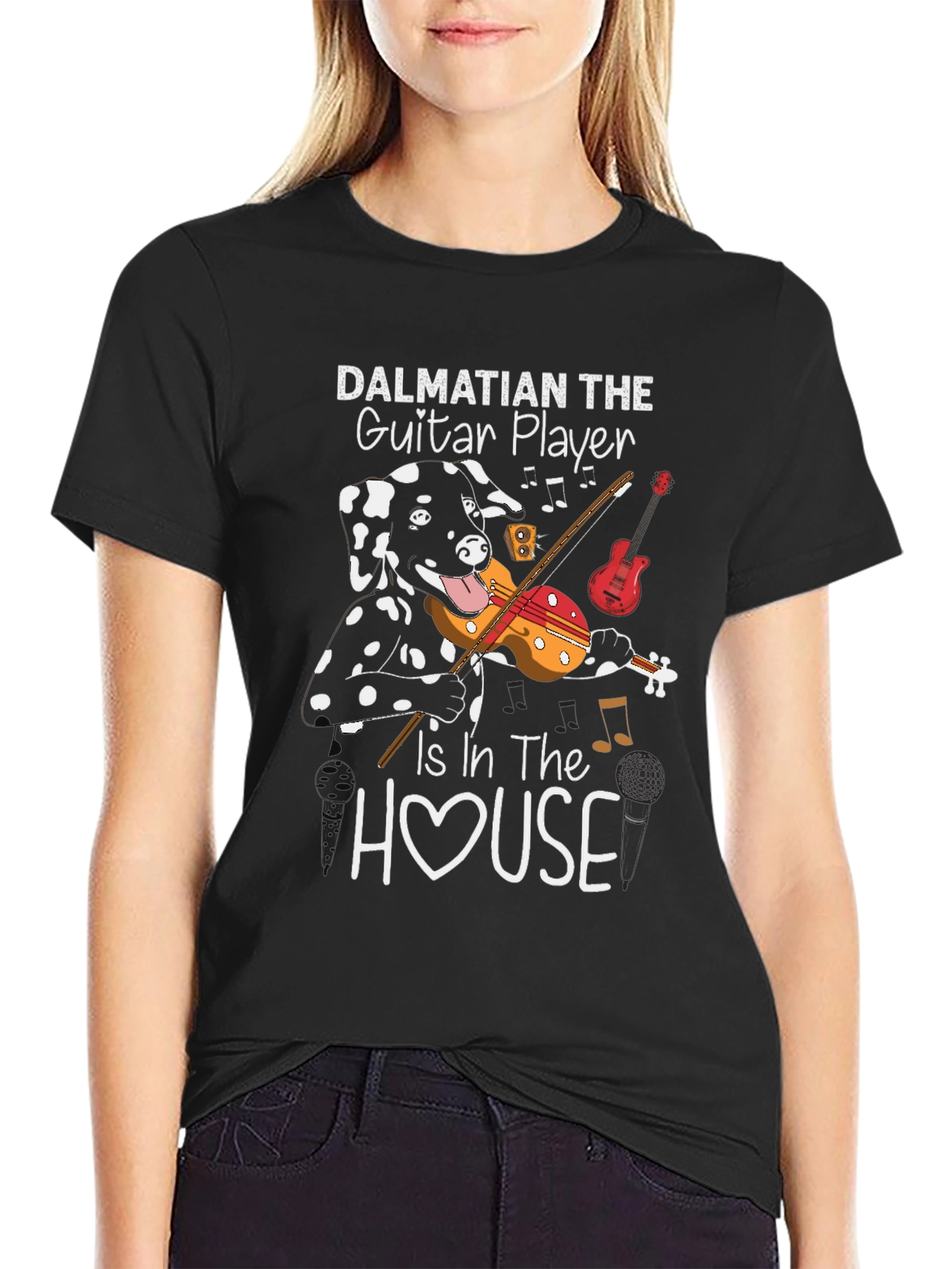 Dalmatian Guitar Player T-Shirt - Music Lover Dog Tee