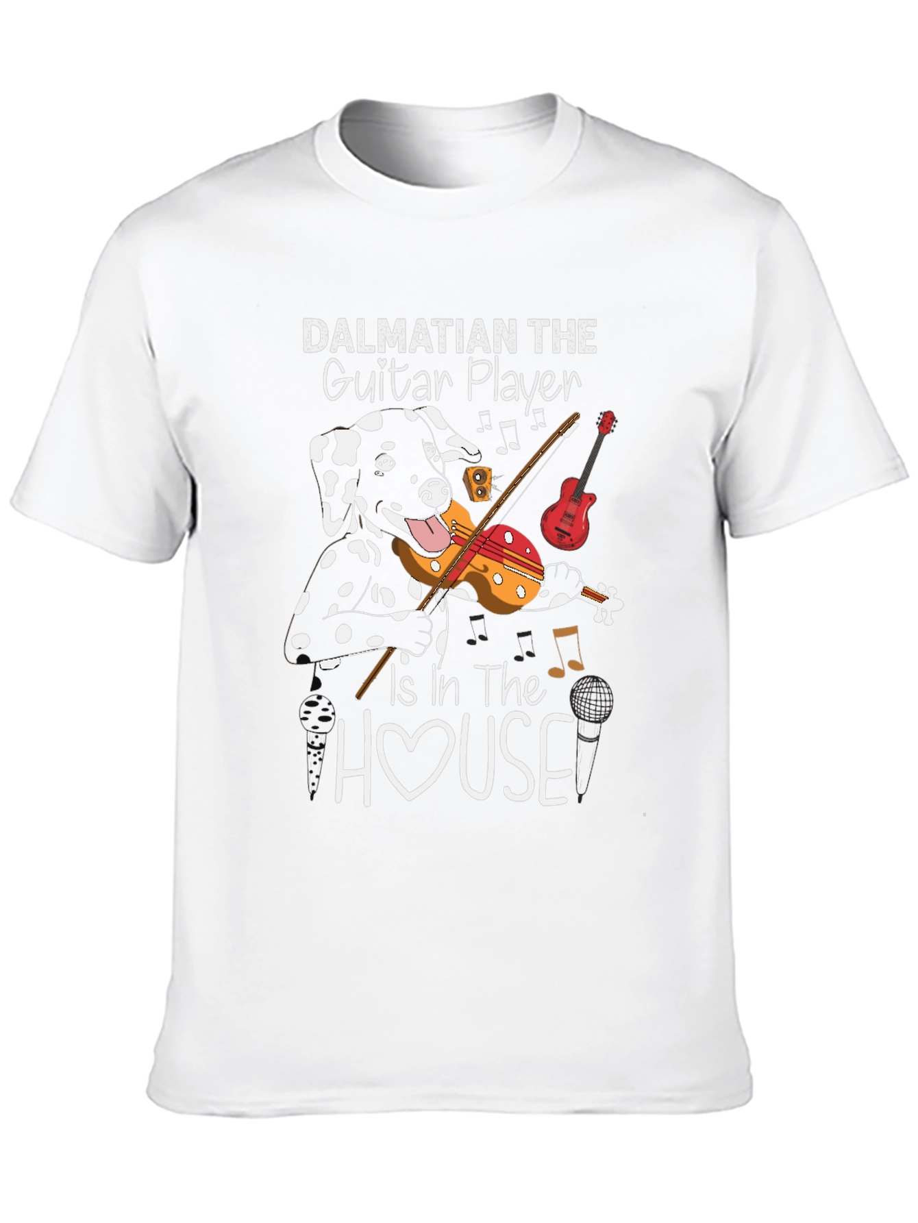 Dalmatian Guitar Player T-Shirt - Music Lover Dog Tee