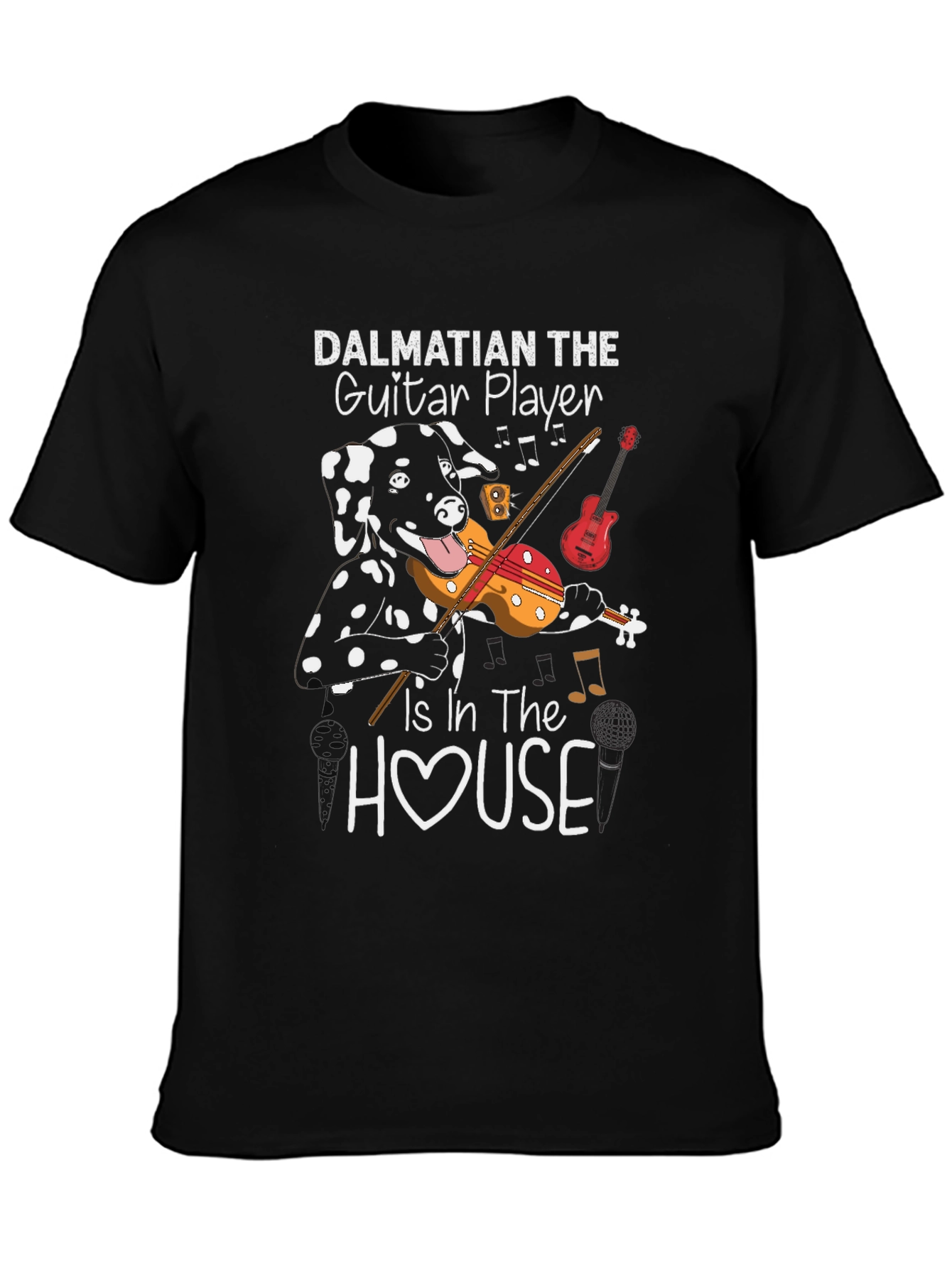 Dalmatian Guitar Player T-Shirt - Music Lover Dog Tee