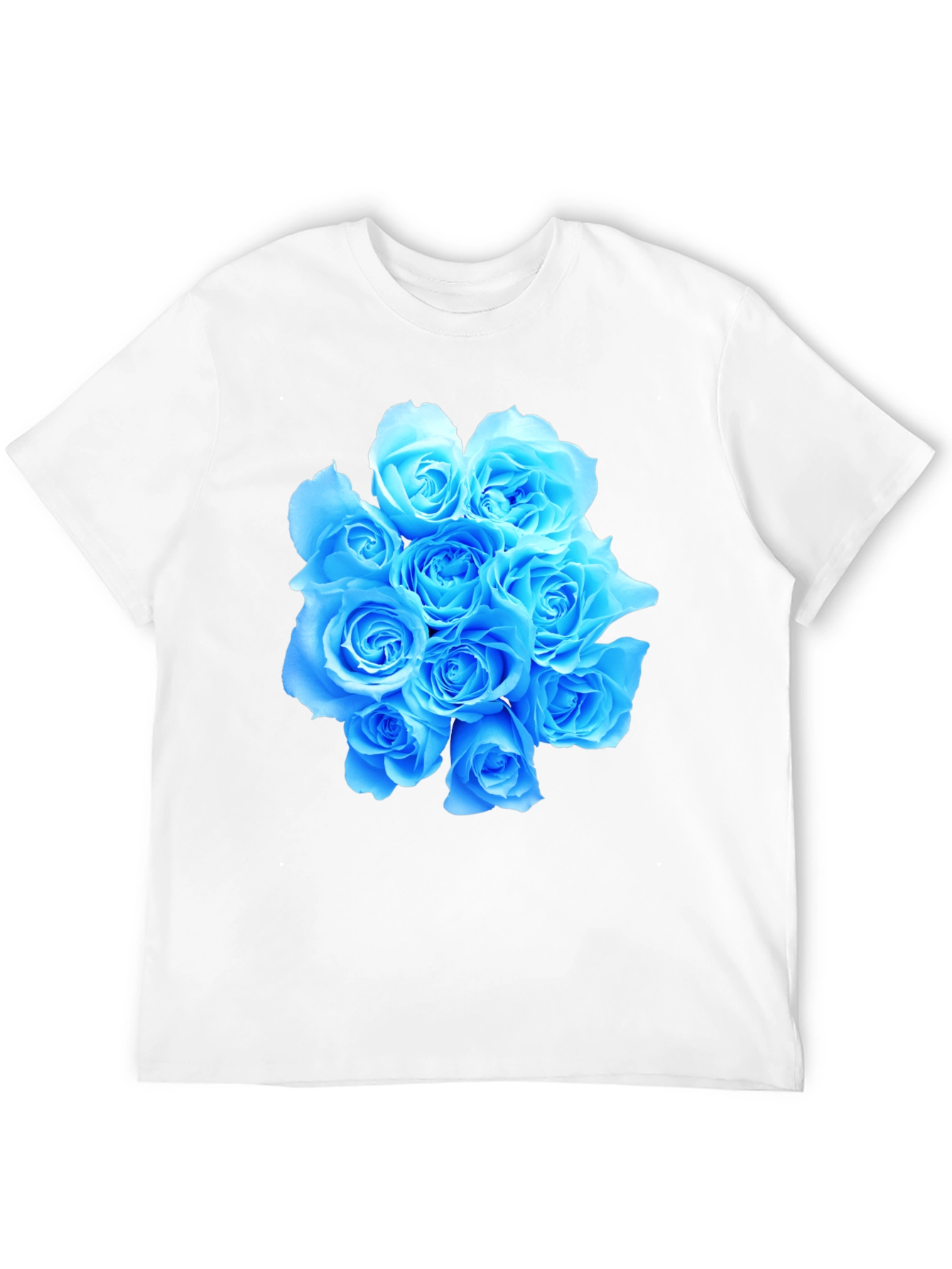 Blue Roses Graphic T-Shirt - Stylish Floral Tee