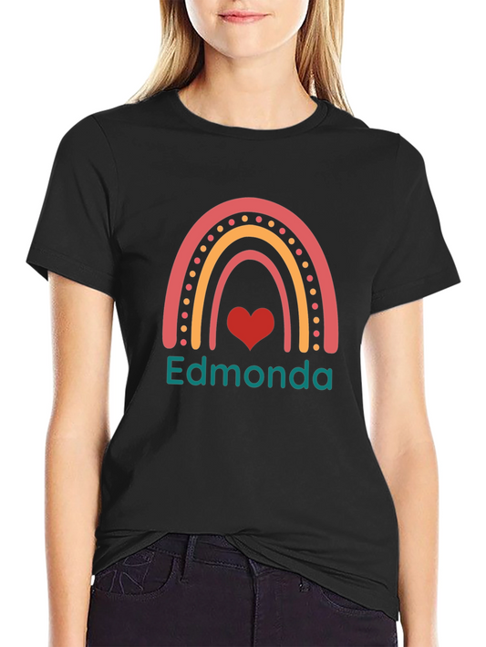 Edmonda Rainbow Heart Tee - Black