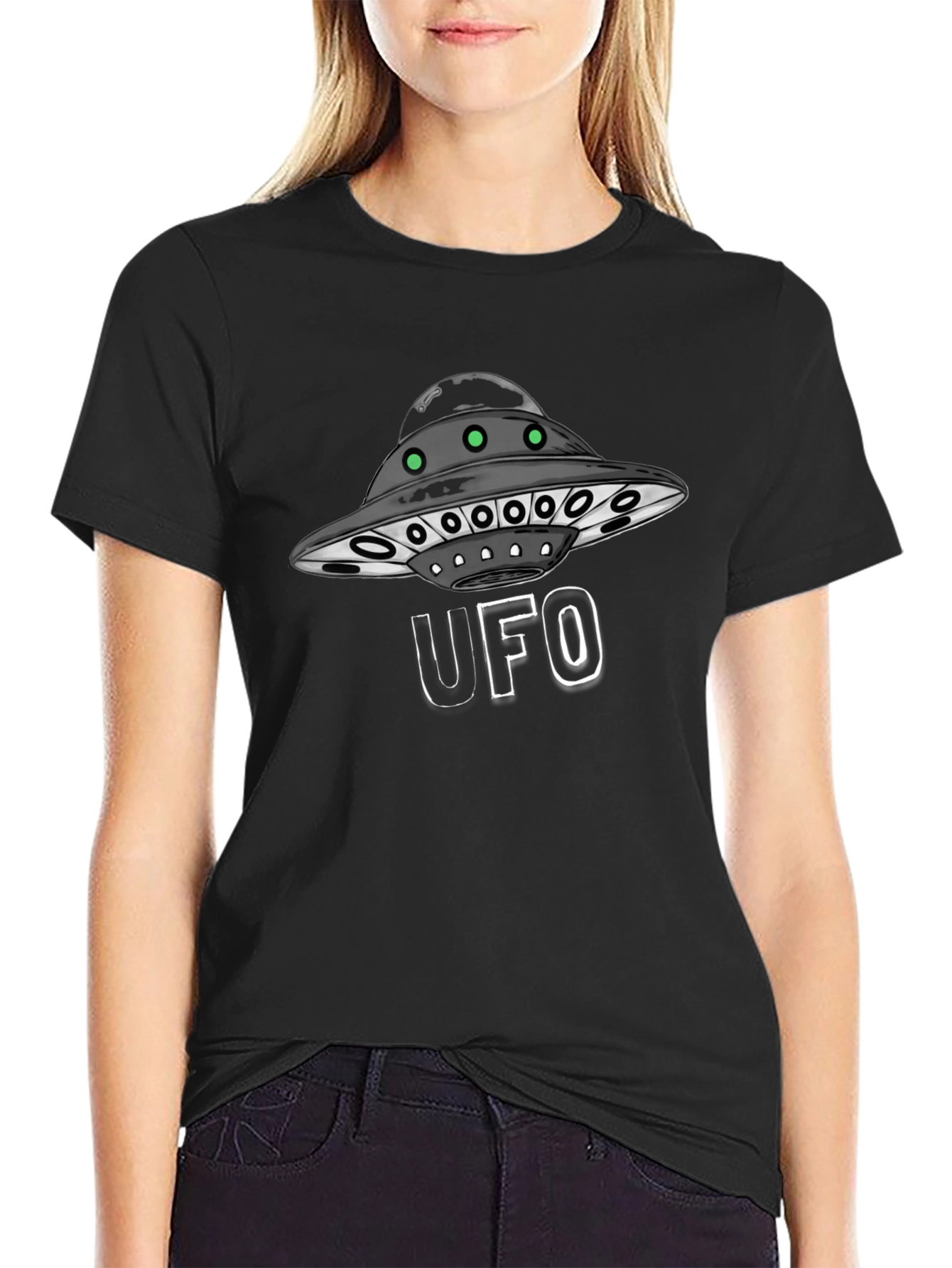 UFO Graphic Black T-Shirt