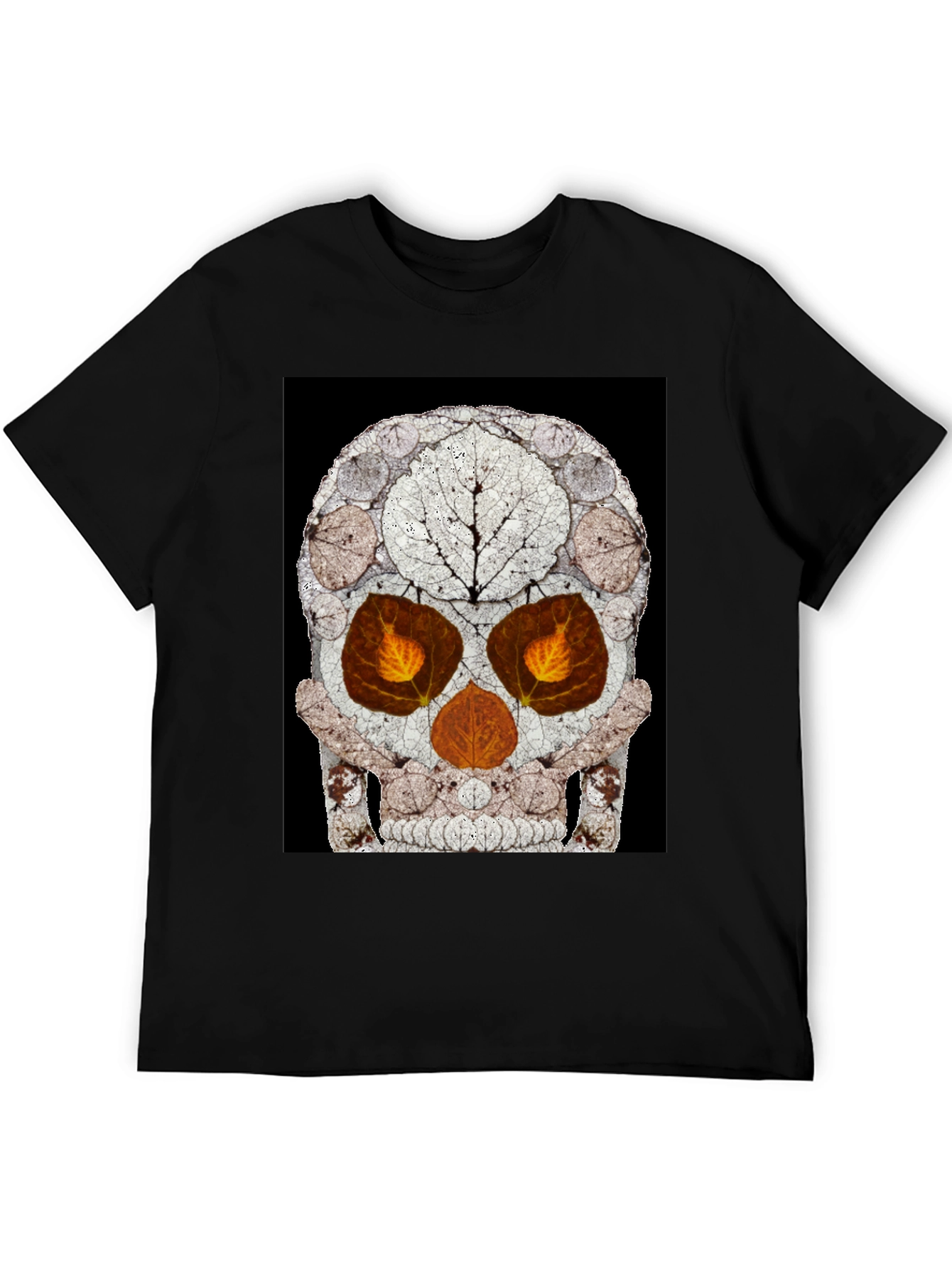 Leaf Skull Graphic Tee - Unique Art T-Shirt