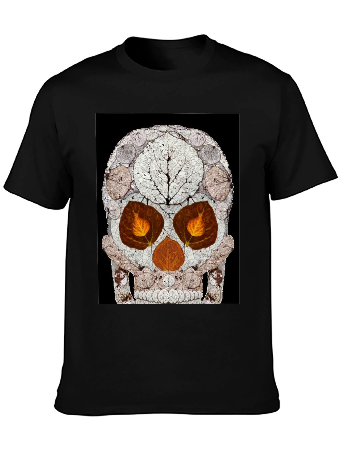 Leaf Skull Graphic Tee - Unique Art T-Shirt