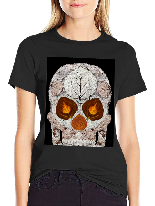 Leaf Skull Graphic Tee - Unique Art T-Shirt