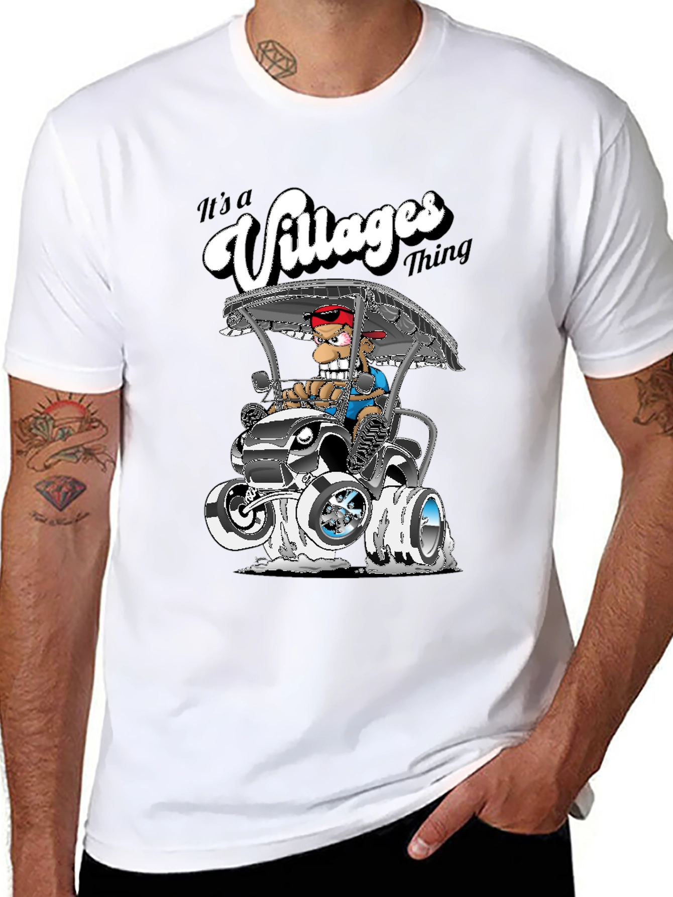 Its a Villages Thing Cartoon Golf Cart T-Shirt