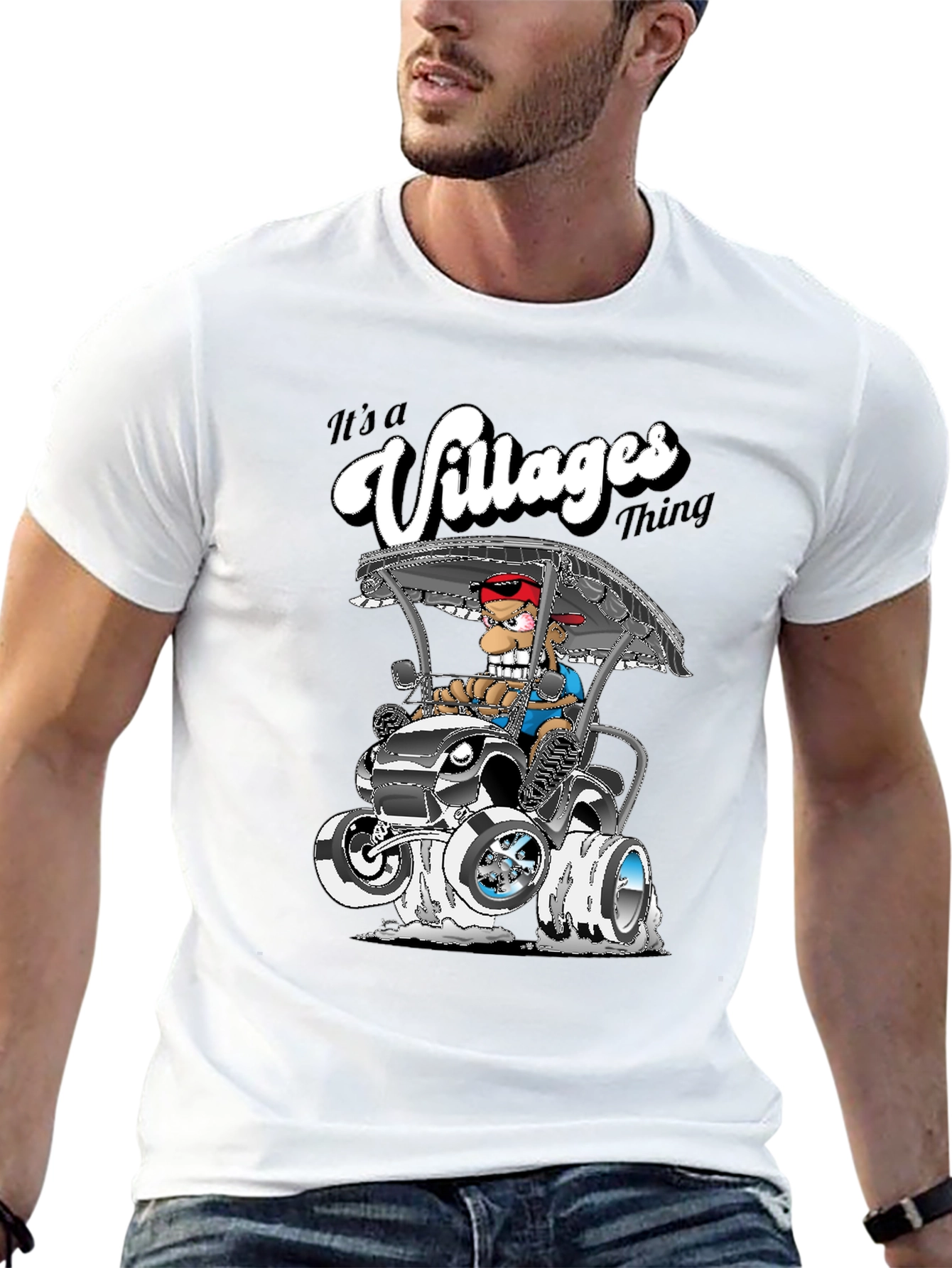 Its a Villages Thing Cartoon Golf Cart T-Shirt